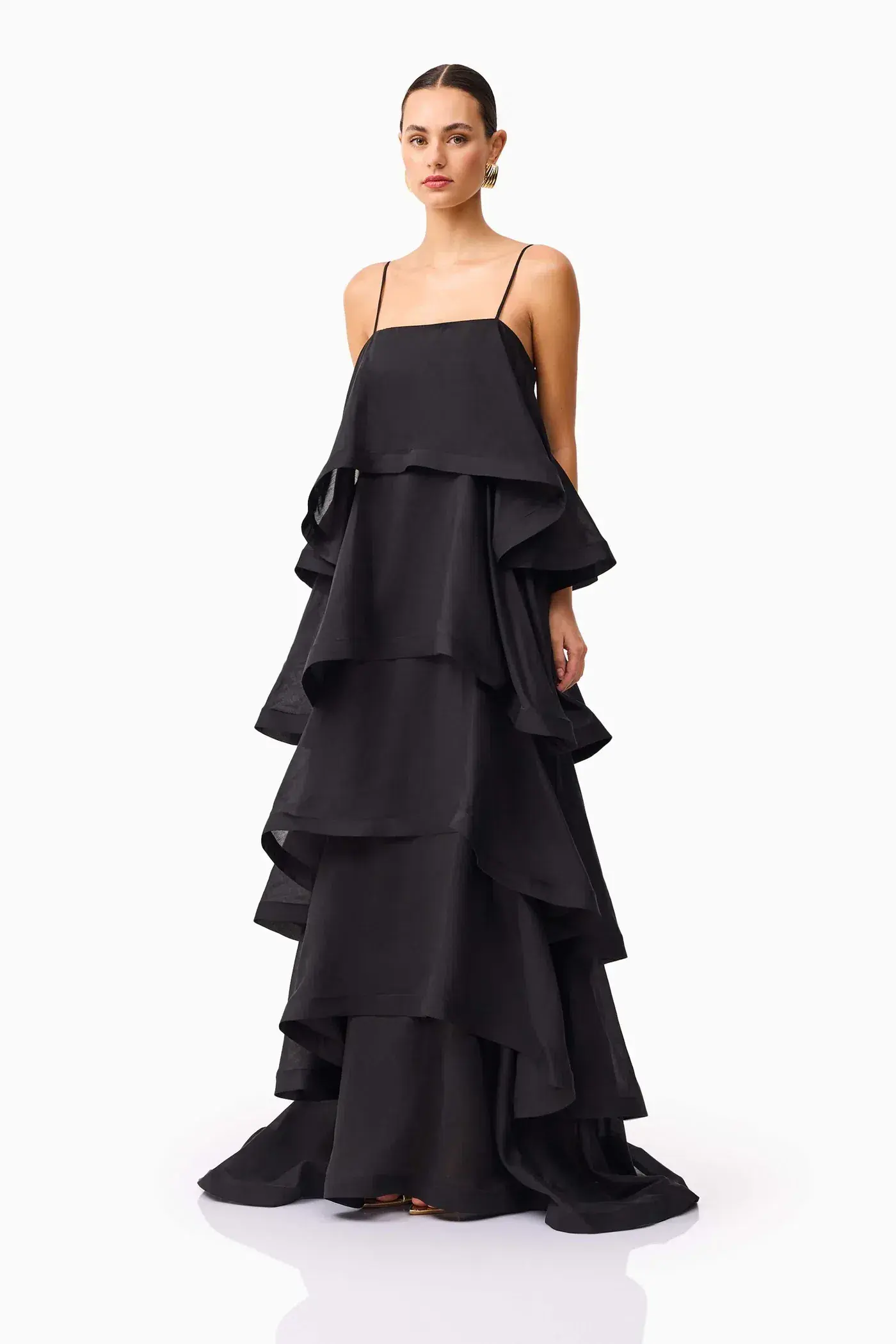 Elliatt Tilly 5 Tiered Maxi Dress Black Size M AU 10 - Image 2