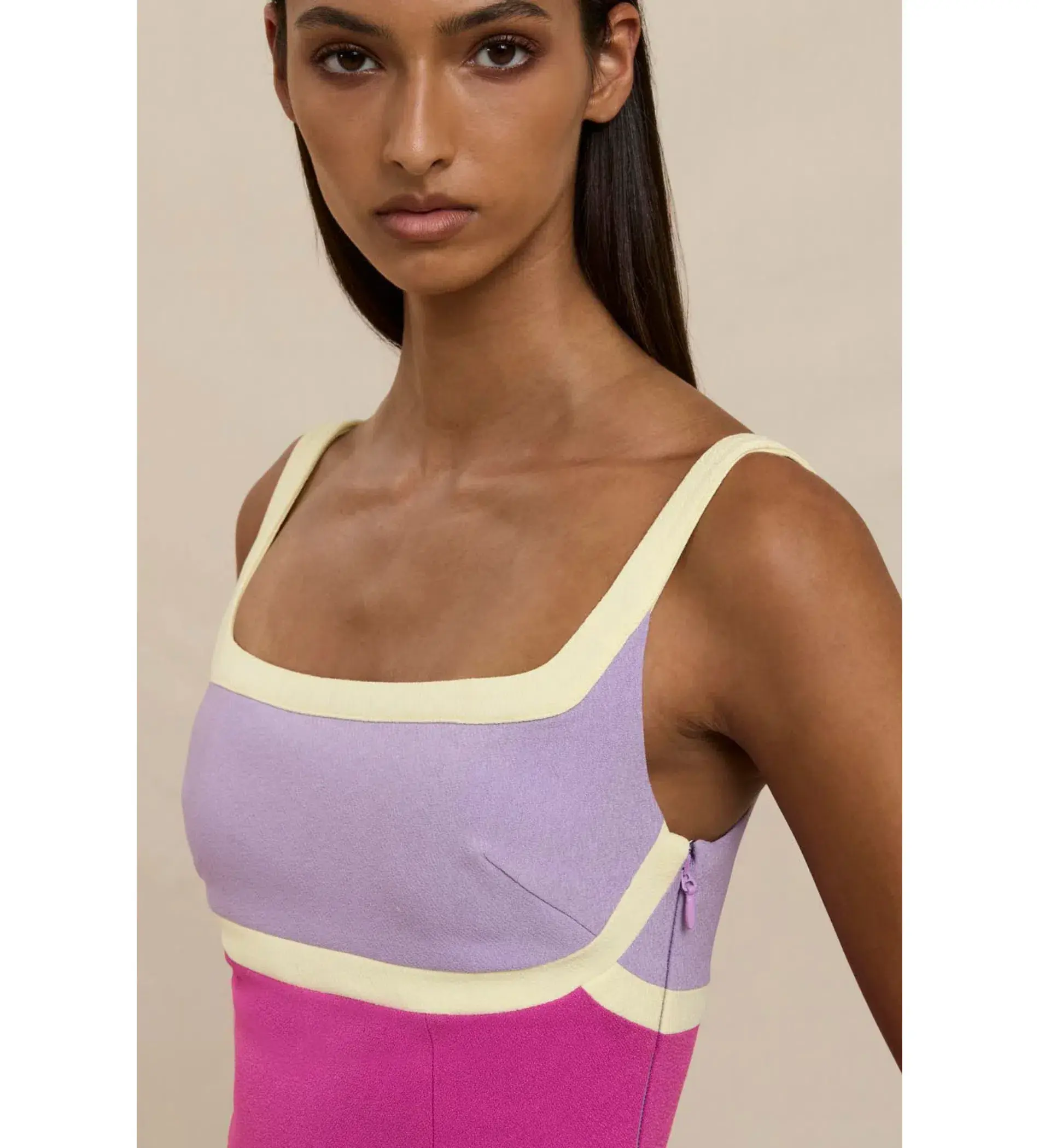 By Johnny Calypso Splice Mini Dress in Lilac Yellow Pink Size XS / AU 6 - Image 4