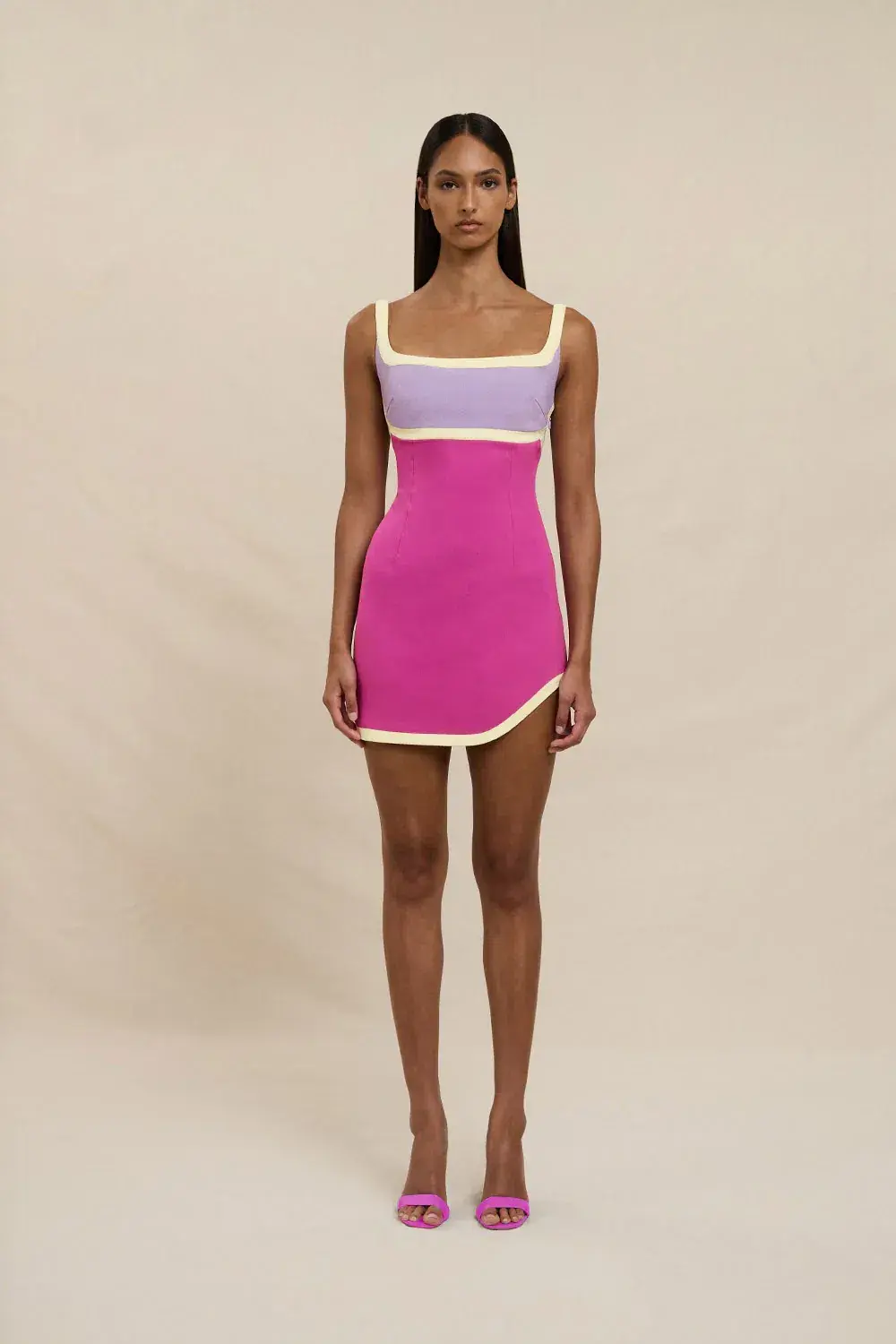 By Johnny Calypso Splice Mini Dress in Pink Size 10 - Image 1