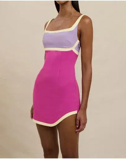 By Johnny Calypso Splice Mini Dress in Pink Size 10 - Image 2