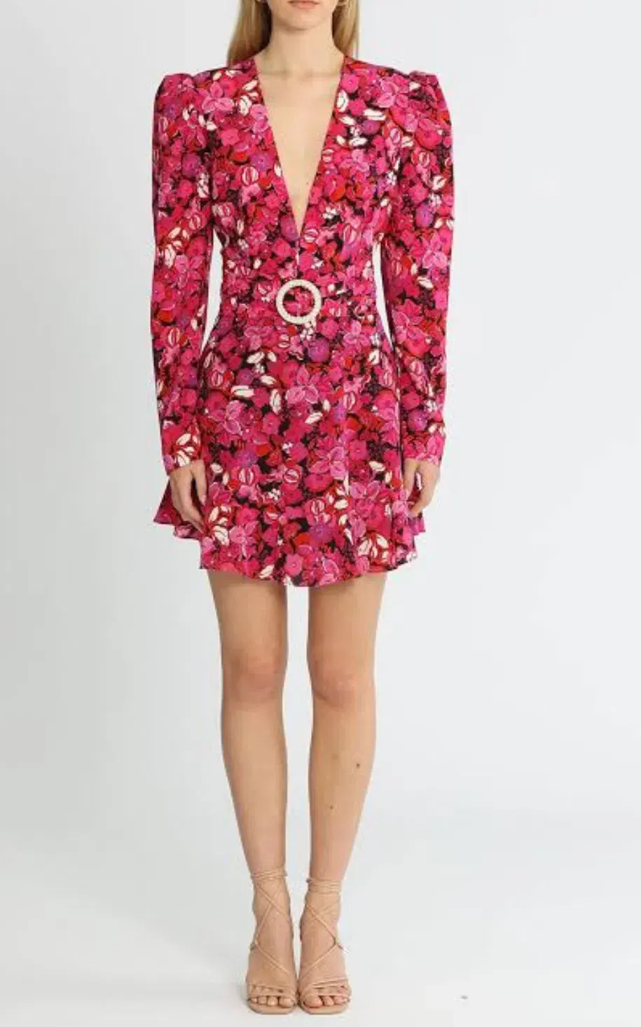 Rebecca Valance Bramble V-Neck Mini Dress Floral Size 8 - Image 1