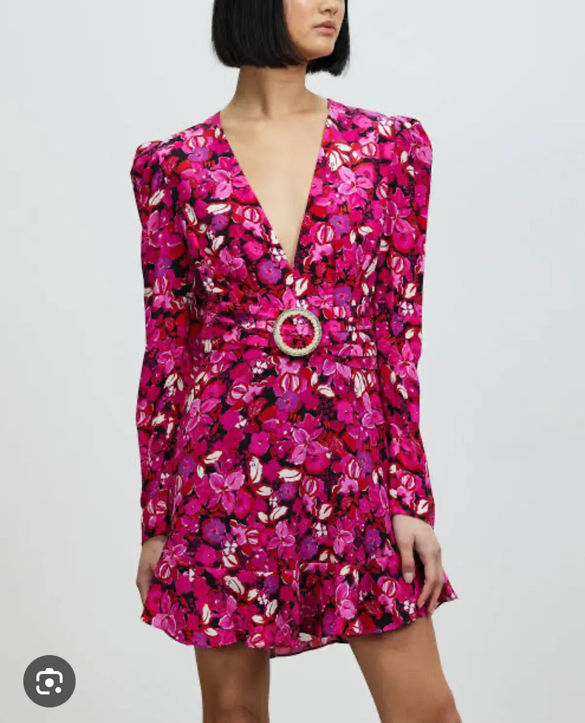 Rebecca Valance Bramble V-Neck Mini Dress Floral Size 8 - Image 3