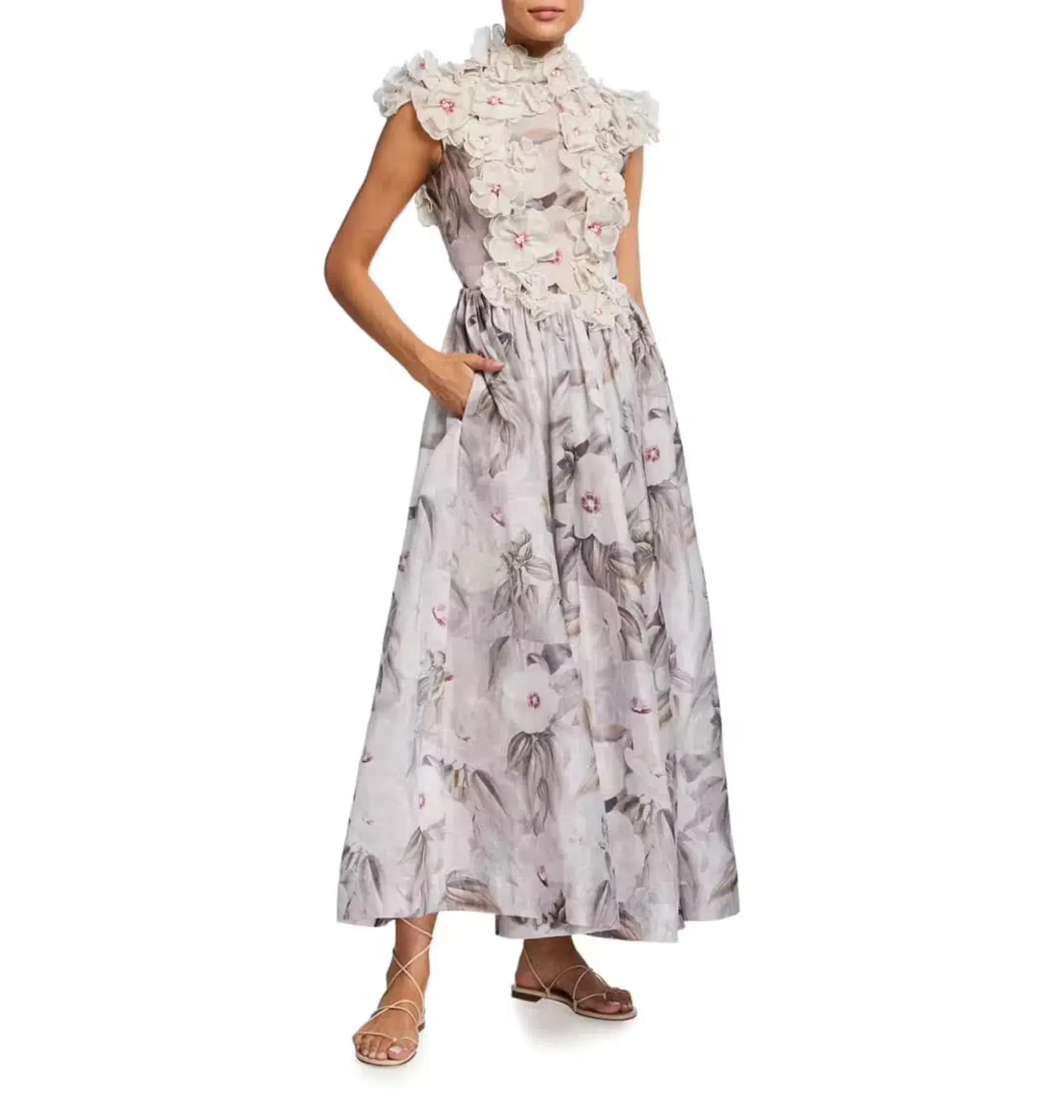Zimmermann Botanica Gown Rose Mallow Size 0 / AU 8 - Image 2