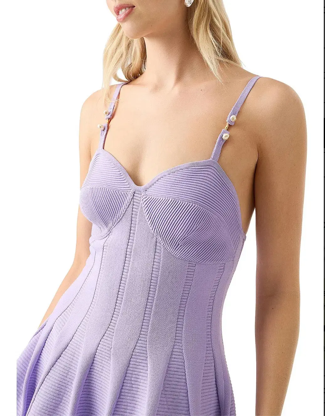Aje Phaedra Ottoman Bustier Mini Dress in Lilac Size 6/XS - Image 4