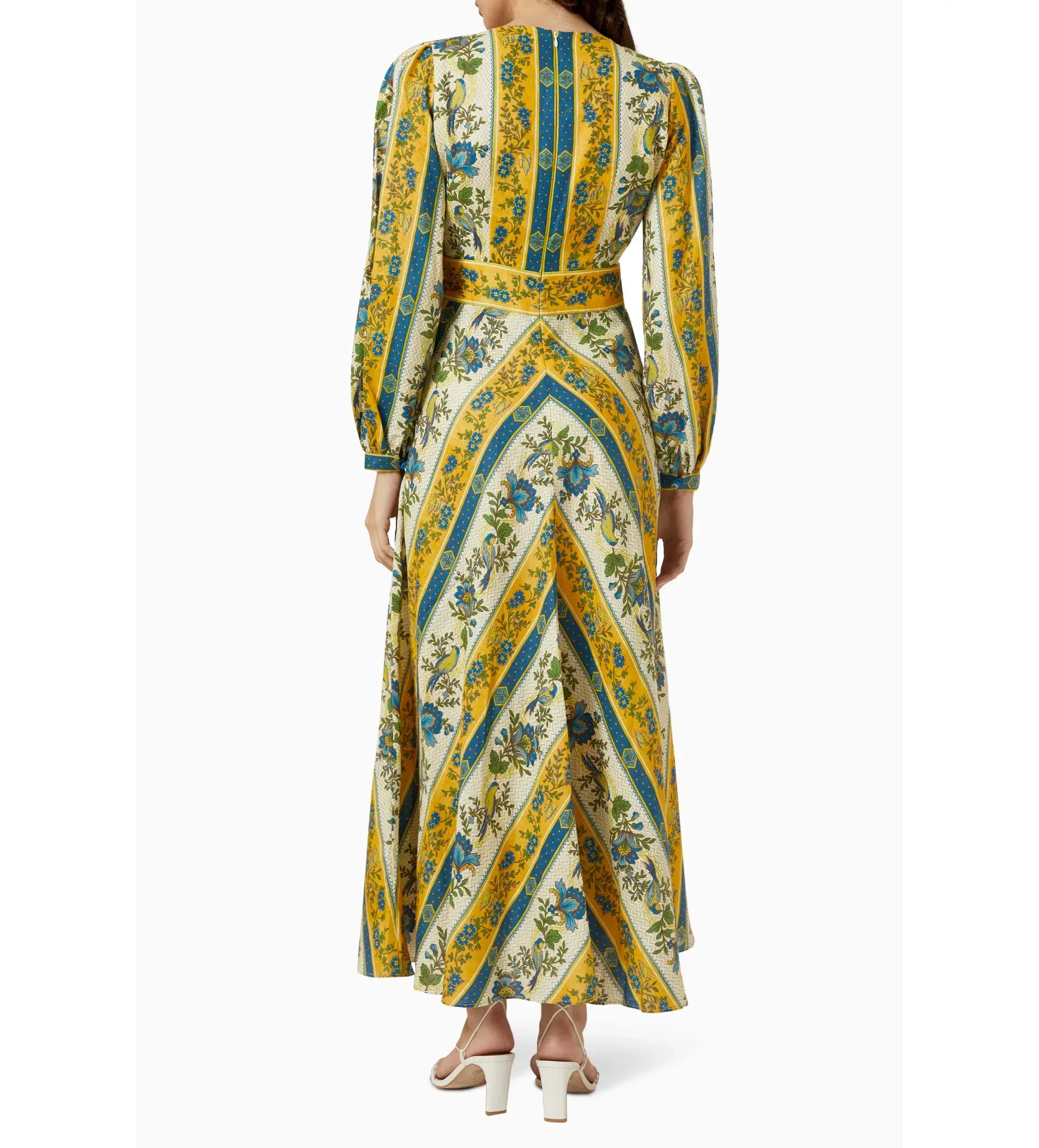Alemais Quinn Linen Long Sleeve Midi Dress in Print Size AU 12 - Image 3