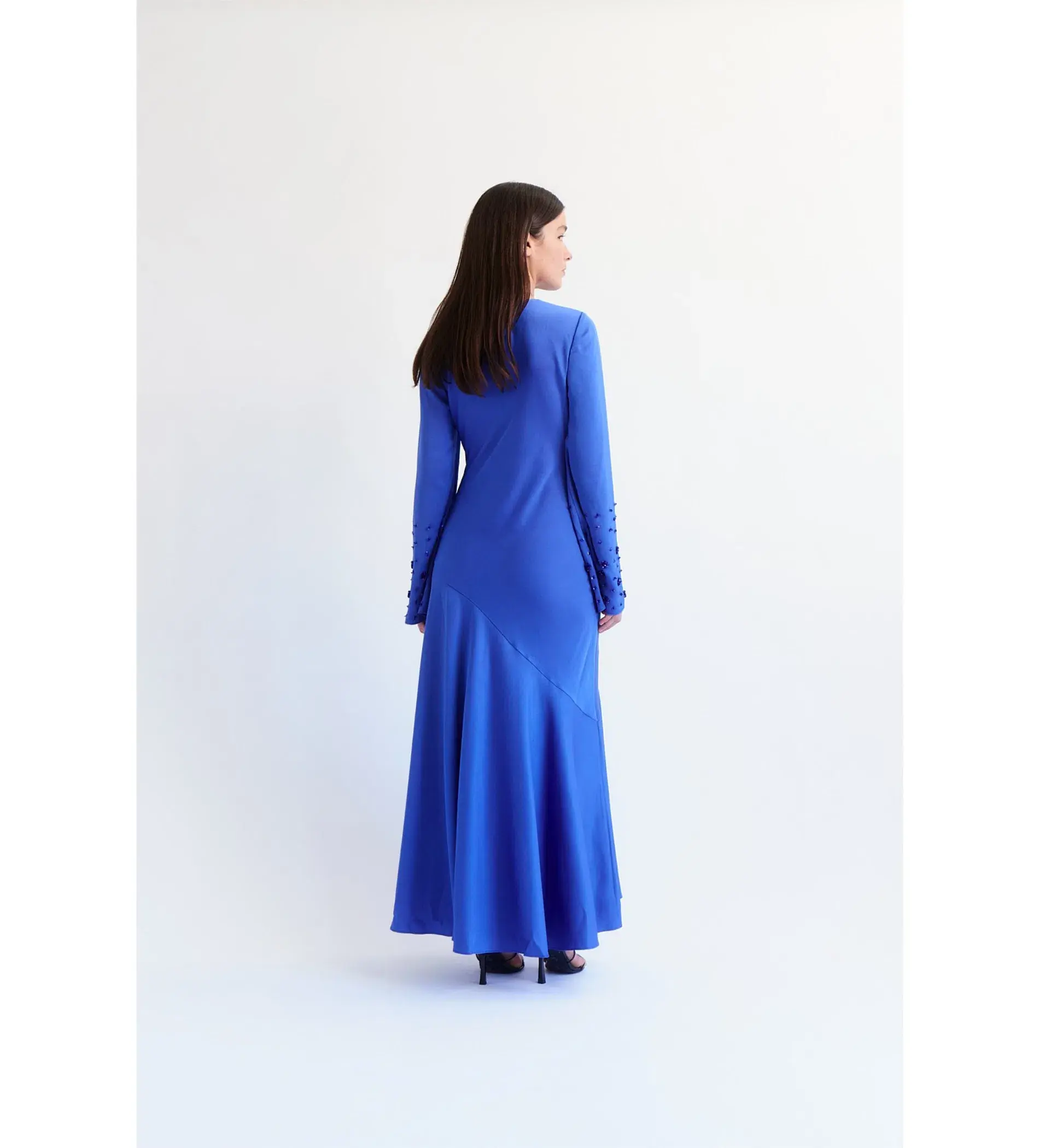 Aje Weylyn Sequin Cuff Maxi Dress Cobalt Blue Size 12 - Image 2
