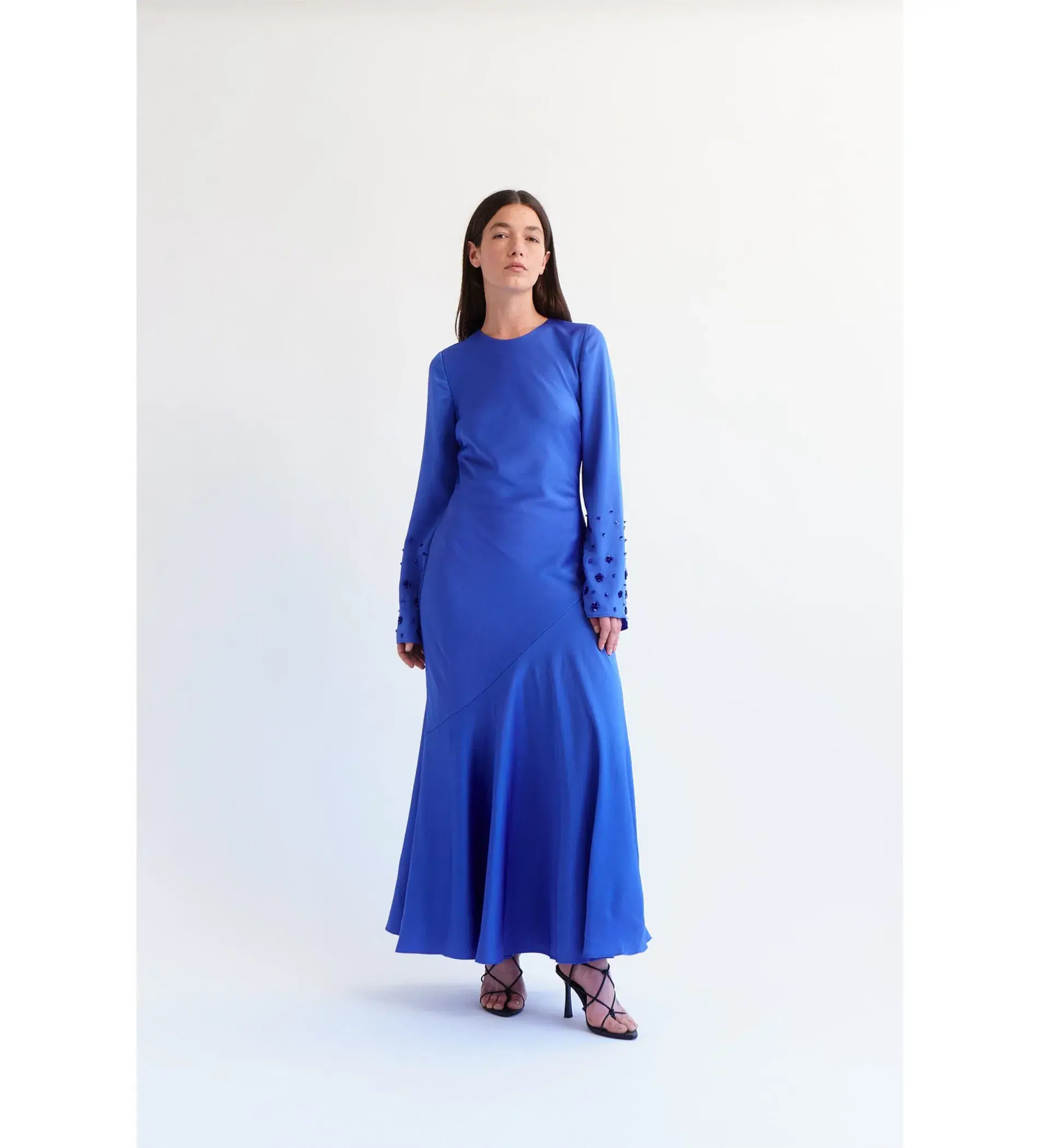 Aje Weylyn Sequin Cuff Maxi Dress Cobalt Blue Size 12 - Image 1