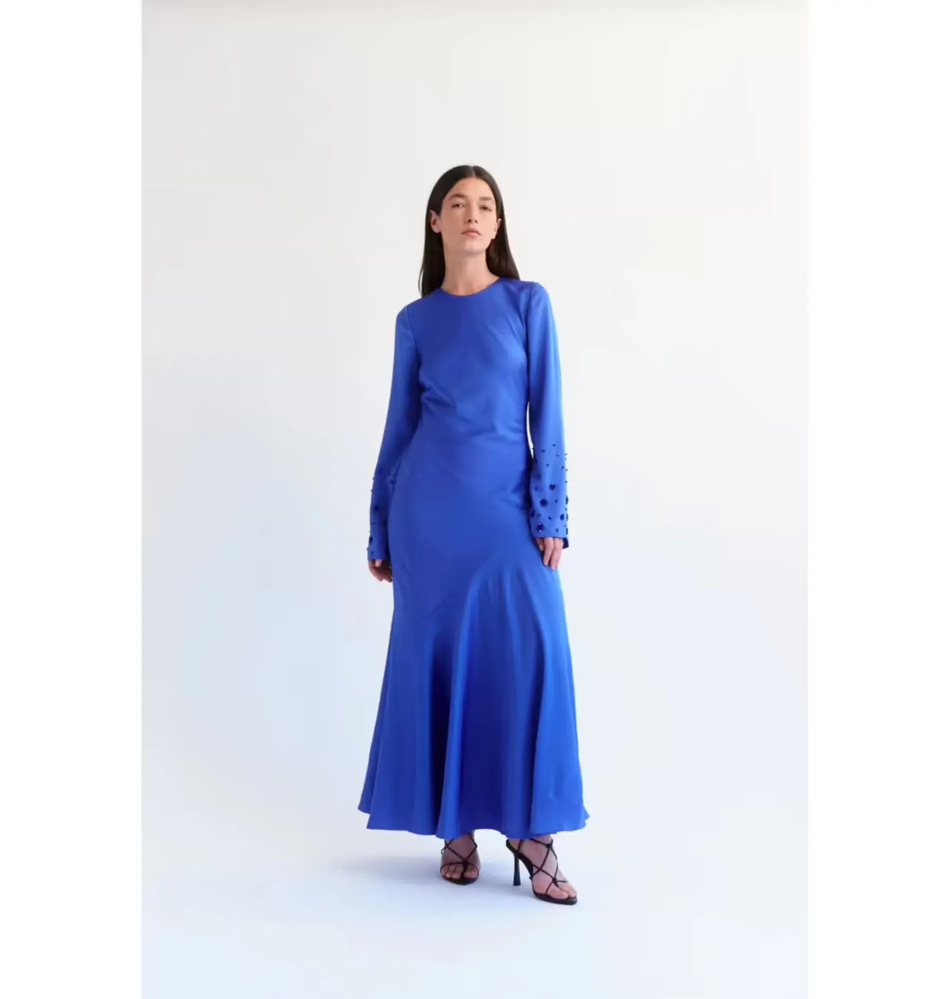 Aje Weylyn Sequin Cuff Maxi Dress Cobalt Blue Size 10 - Image 1