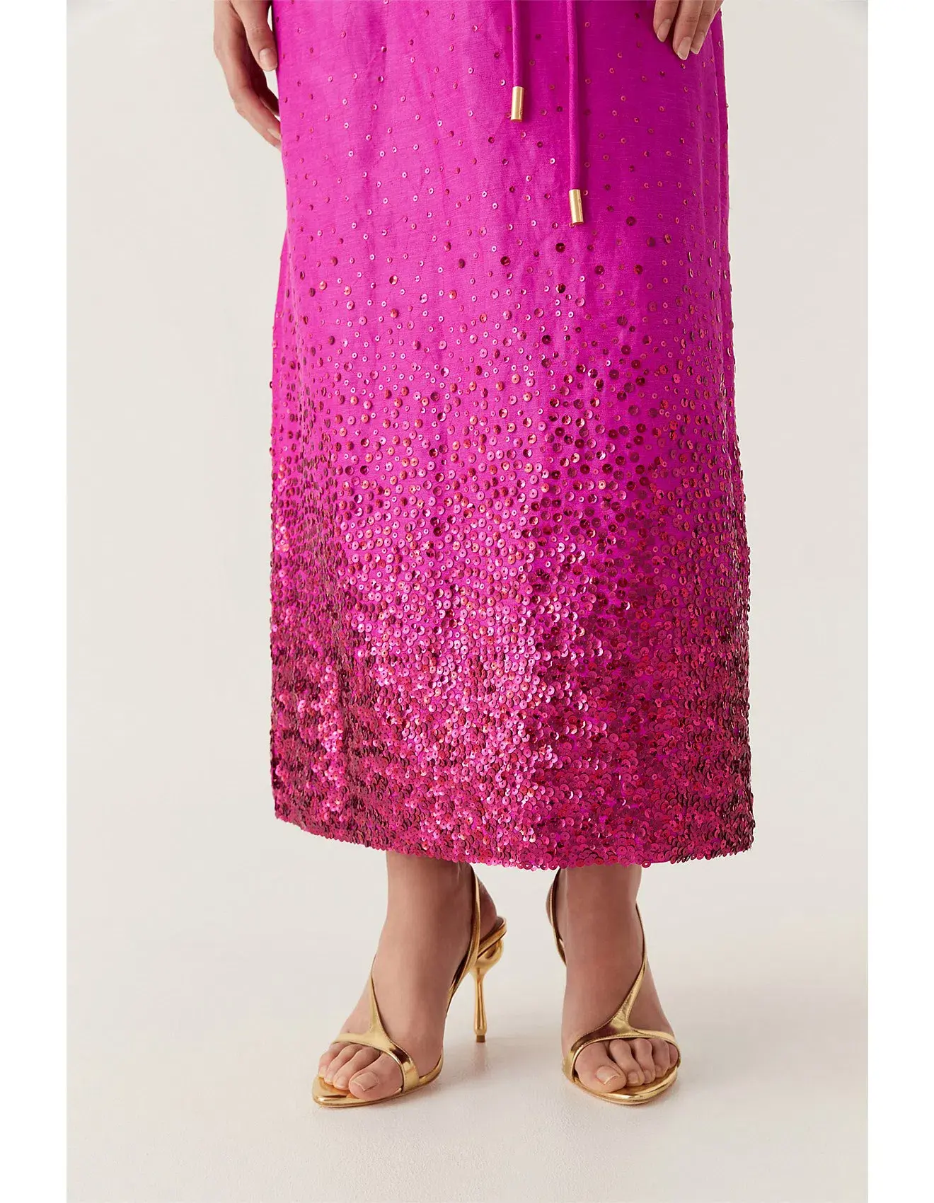 Aje Reflection Sequin Maxi Dress in Deep Magenta Size AU 8 - Image 4