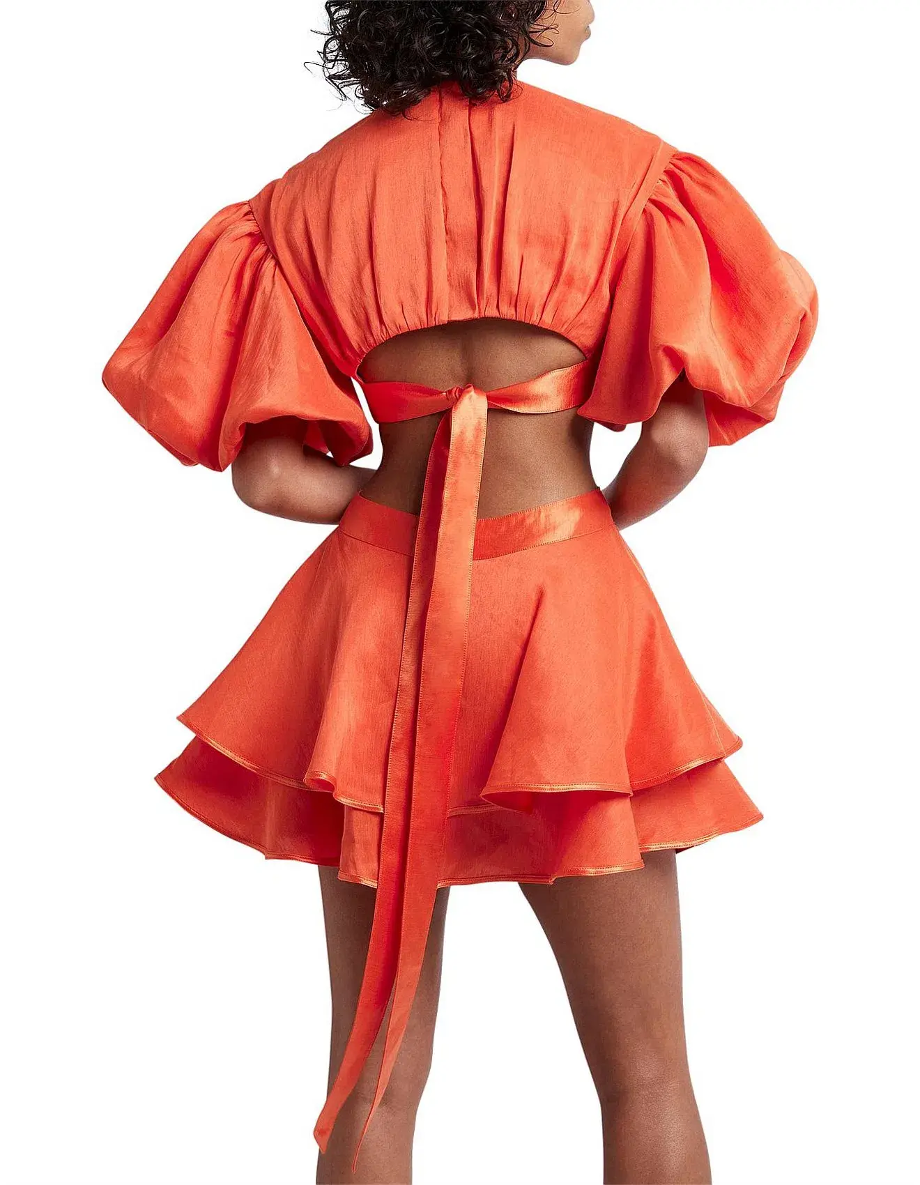 Aje Gracious Mini Cut Out Dress in Orange Size 6 - Image 4