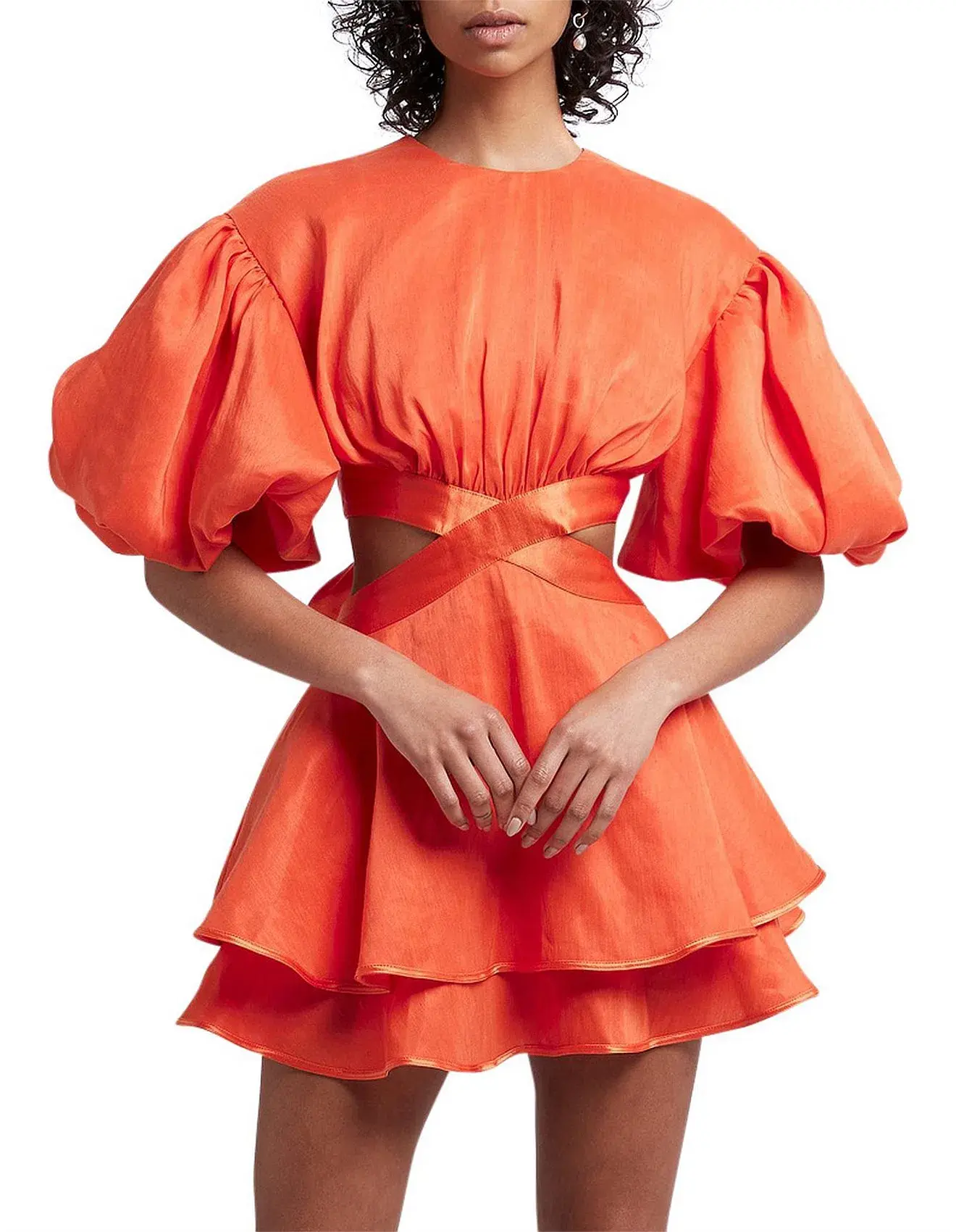 Aje Gracious Mini Cut Out Dress in Orange Size 6 - Image 5