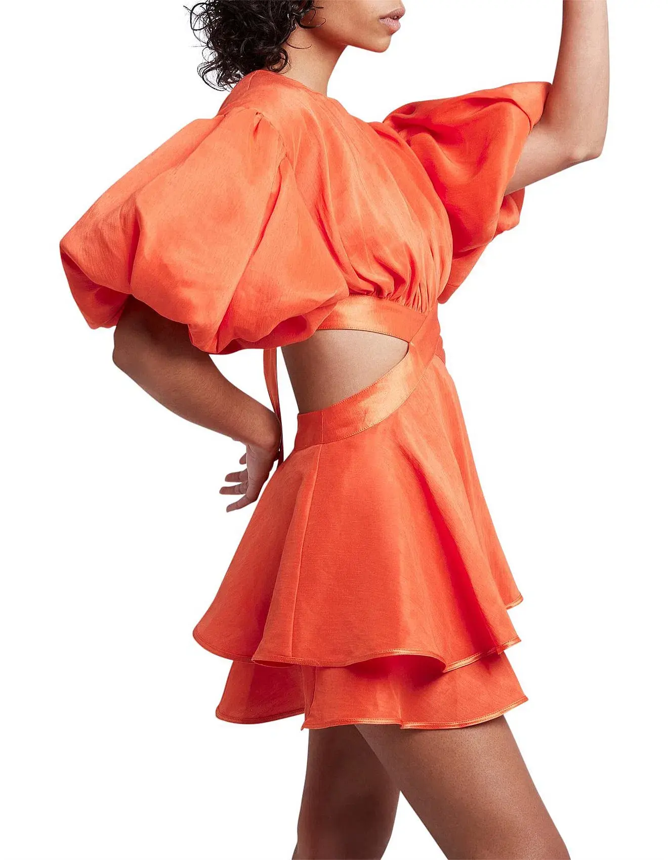 Aje Gracious Mini Cut Out Dress in Orange Size 6 - Image 3