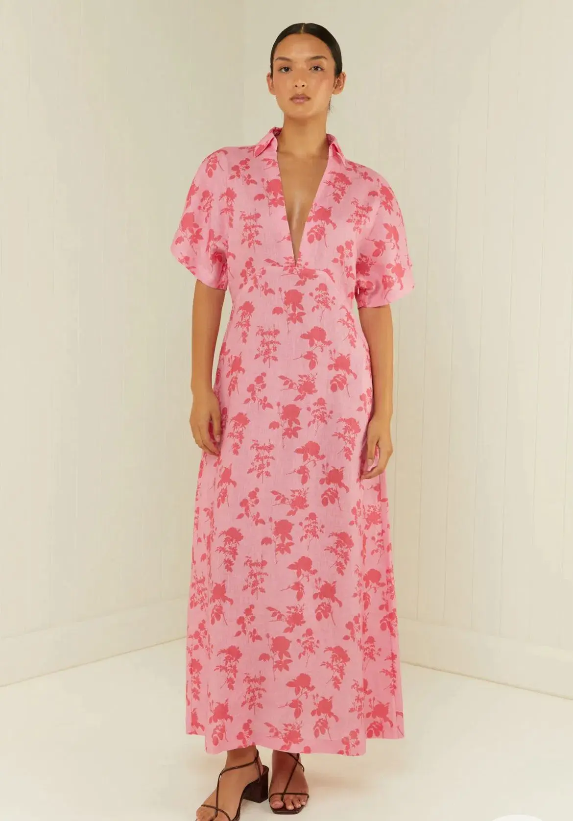 Palm Noosa Jasmine Dress Pink Floral Dress Size 6  - Image 1