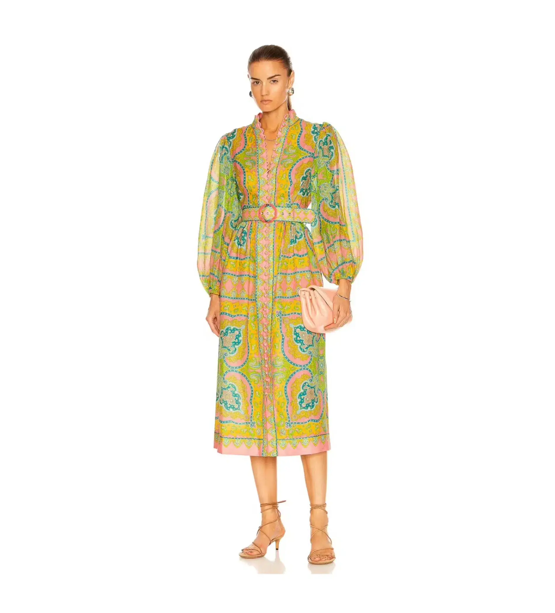 Zimmermann Estelle Buttoned Midi Dress Size 10 - Image 3