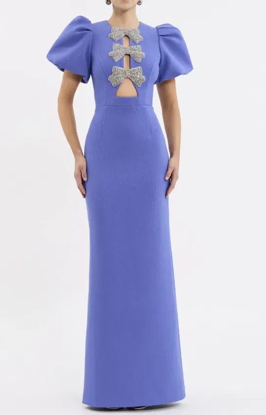 Rebecca Vallance Violetta Puff Sleeve Gown Purple Size 6 - Image 1