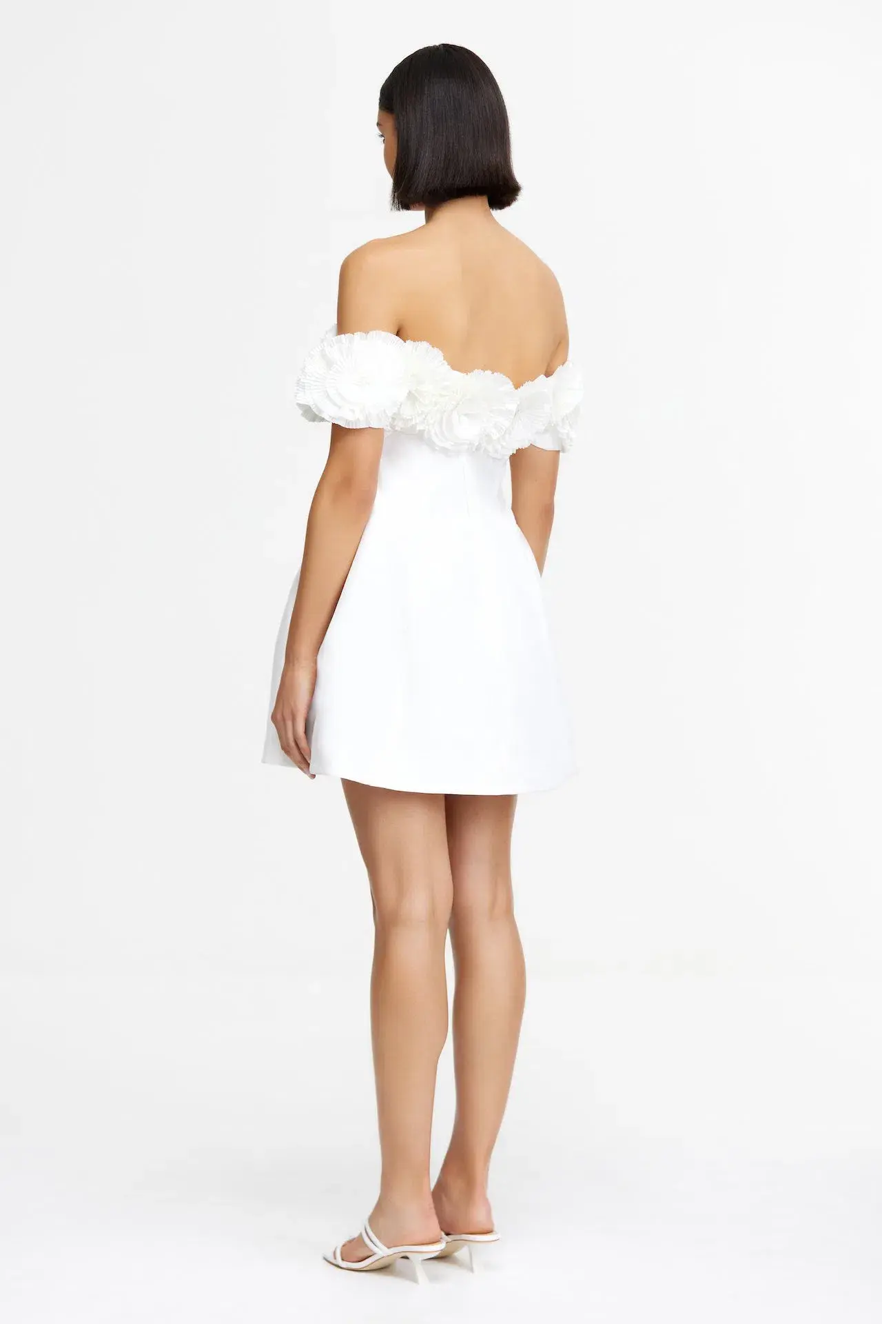 Acler Trusley Mini Dress in Ivory Size 12 - Image 3