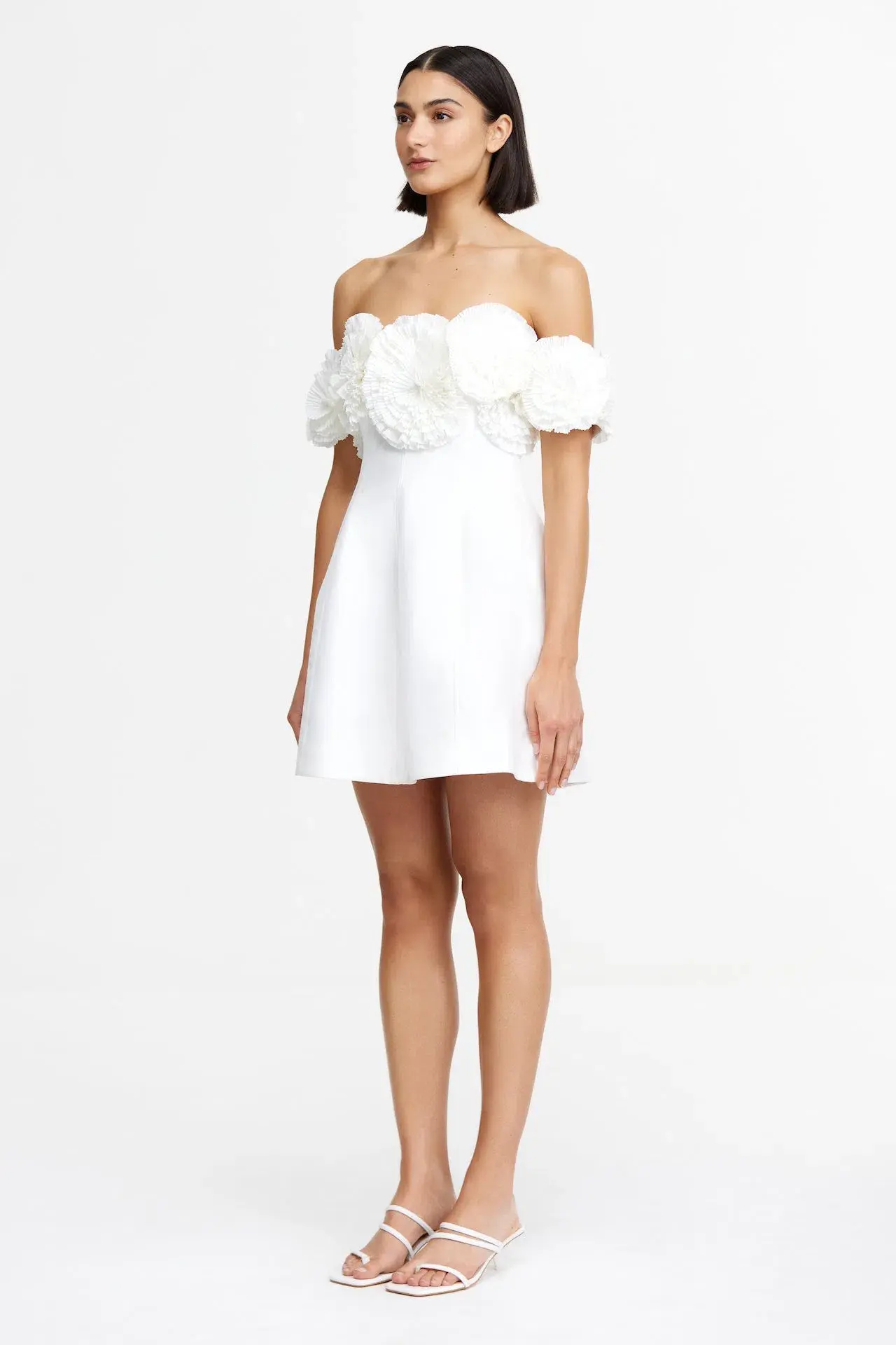 Acler Trusley Mini Dress in Ivory Size 12 - Image 2