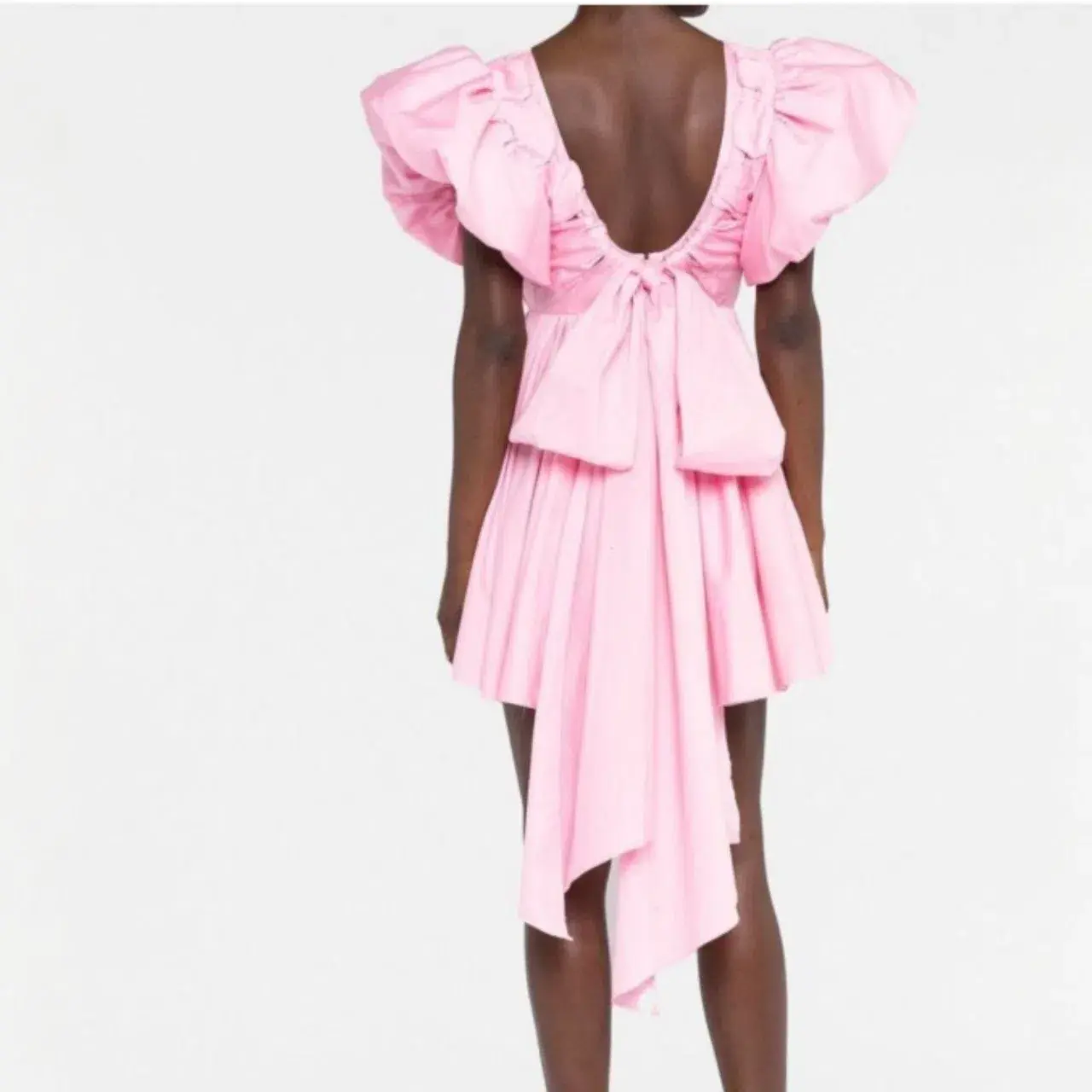AJE Gretta Bow Back Short Mini Dress in Ballet Pink Size AU 8 - Image 5