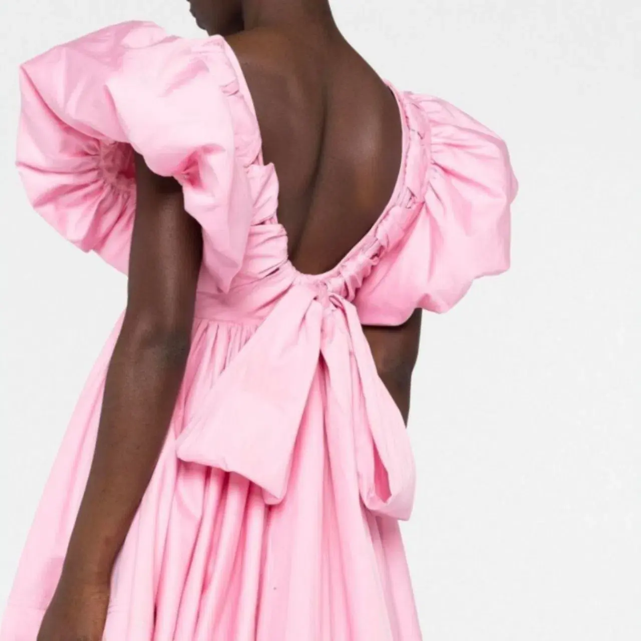 AJE Gretta Bow Back Short Mini Dress in Ballet Pink Size AU 8 - Image 4