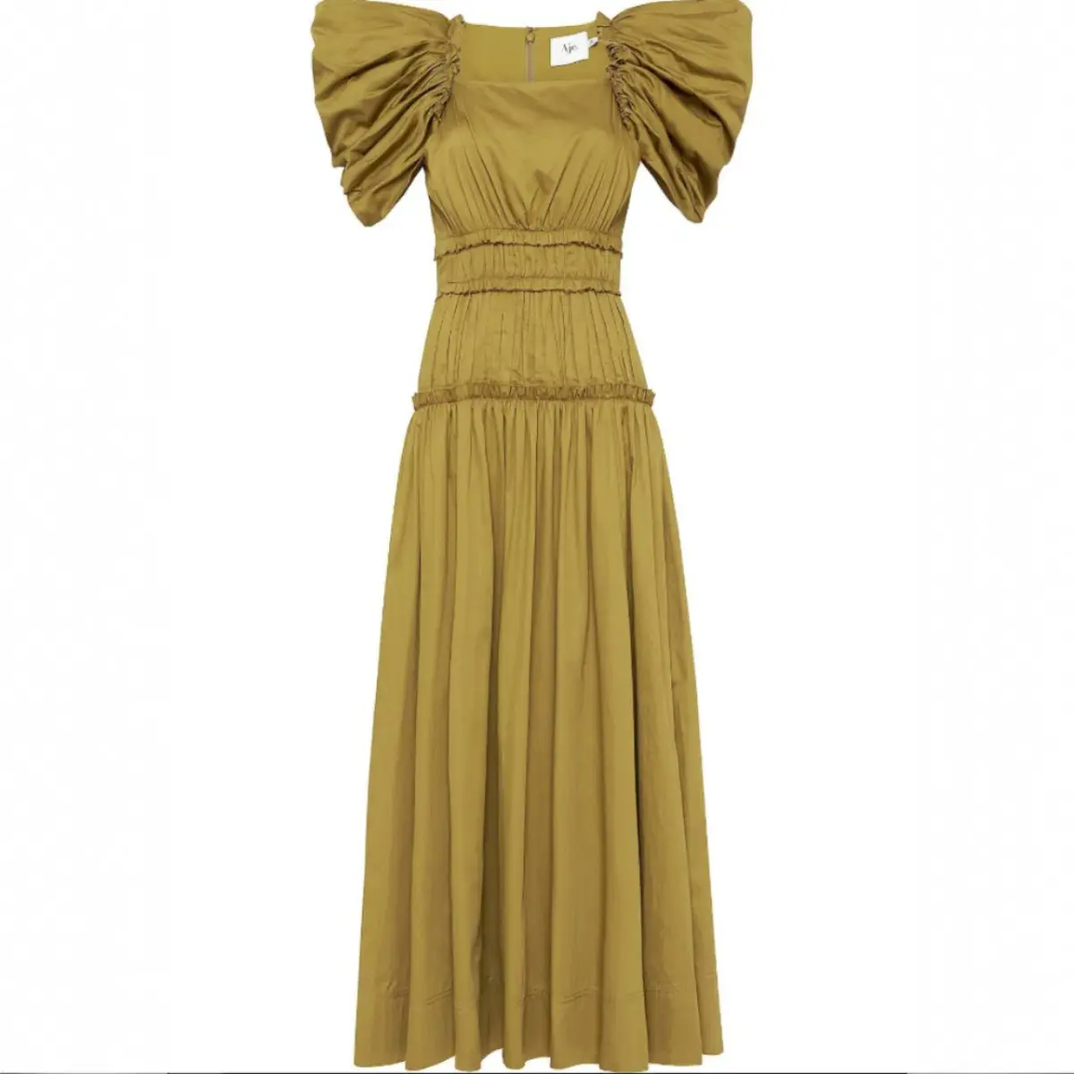 AJE  Frequency Butterfly Sleeve Dress Olive Green Size AU 8 - Image 7