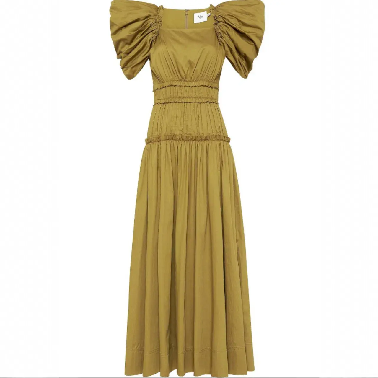 AJE  Frequency Butterfly Sleeve Dress Olive Green Size AU 8 - Image 7