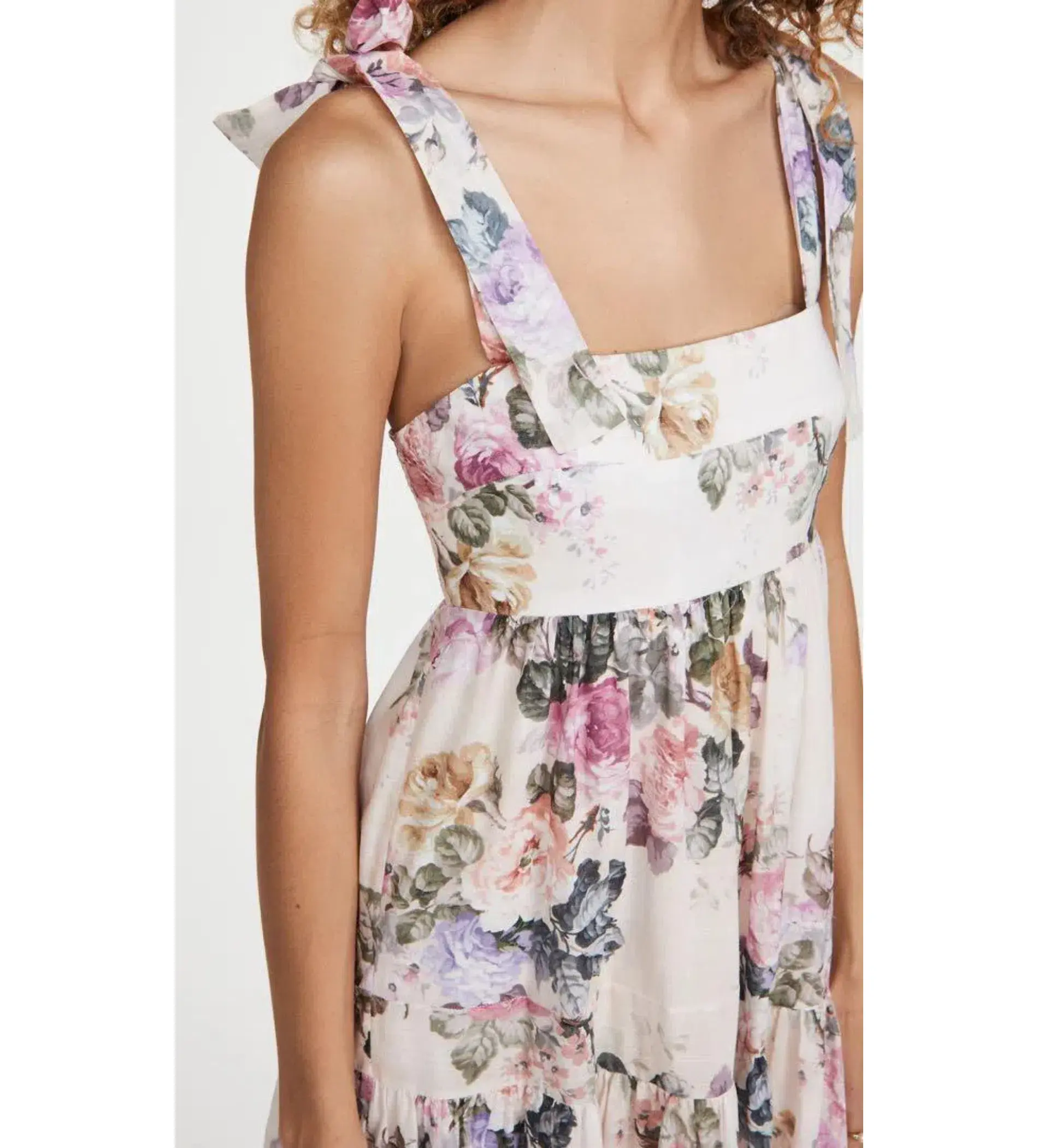 Zimmermann Brighton Tie Shoulder Dress in Antique Floral Size 0 / AU 8 - Image 4