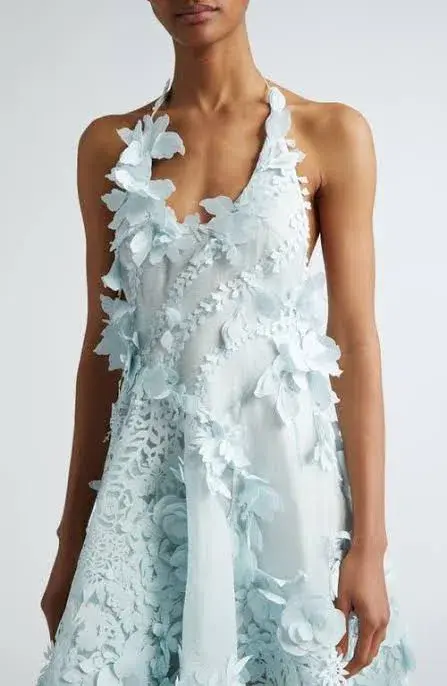 Zimmermann Natura Lasercut Halter Maxi Dress in Mint Size 0 / AU 8 - Image 2