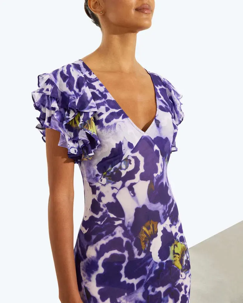 Rat And Boa Lucille Maxi Dress Blue Iris Orchid Size 16 - Image 4