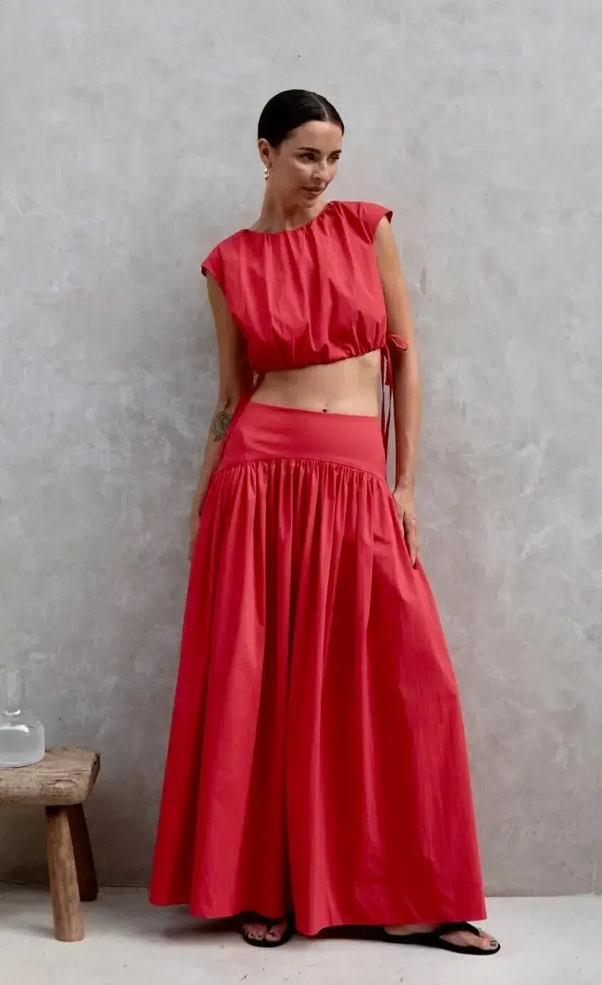 Shona Joy Campbell Gathered Set Red Size 10 - Image 1