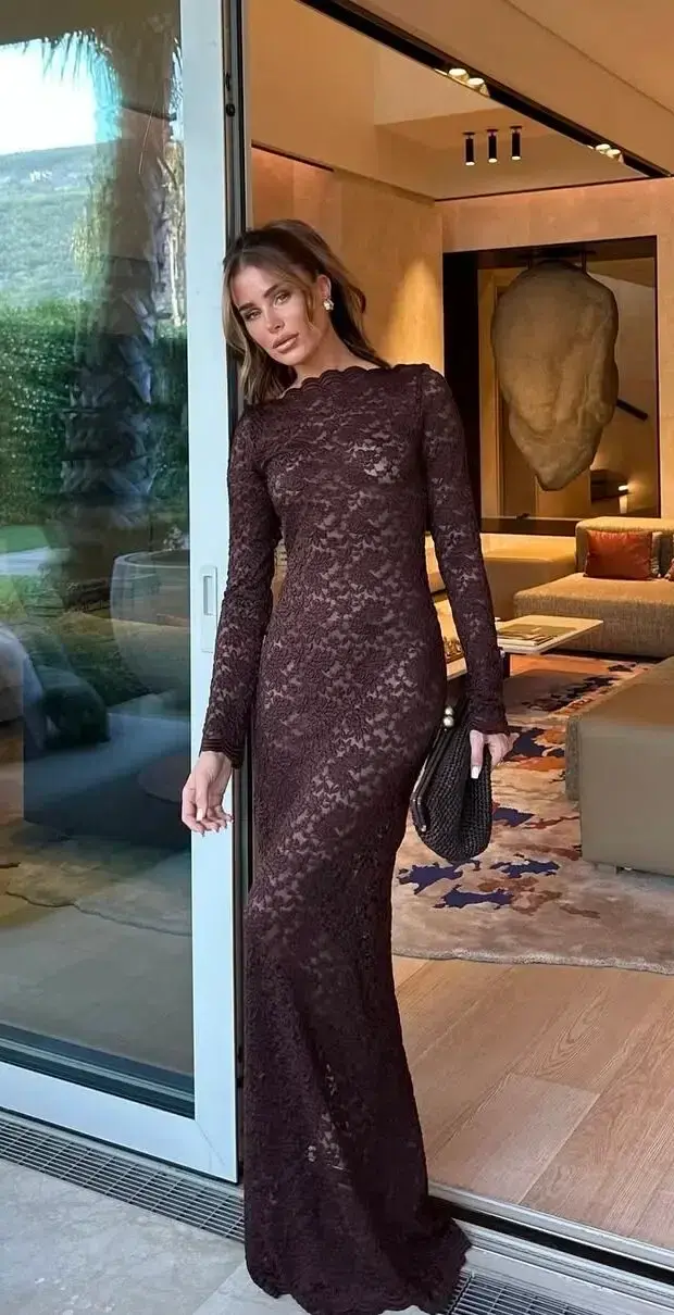Arcina Ori Monet Maxi Dress Chocolate Size 8 - Image 1