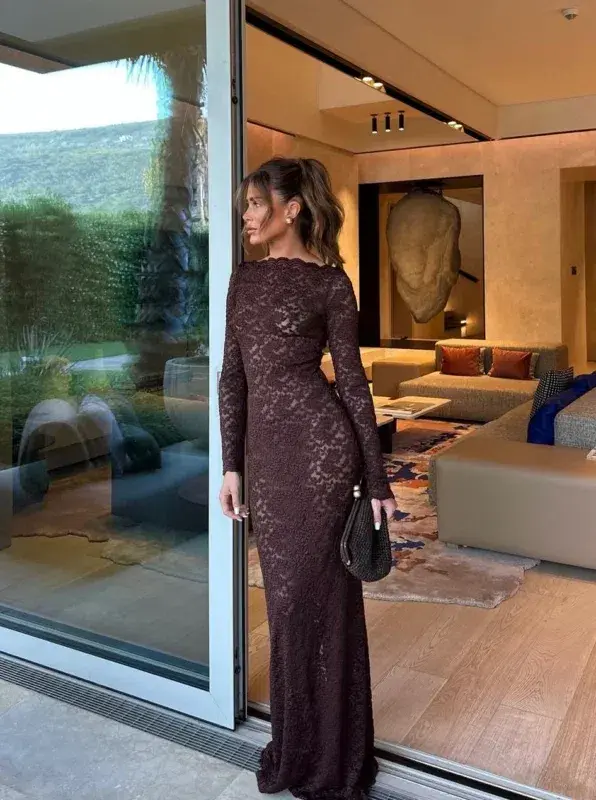 Arcina Ori Monet Maxi Dress Chocolate Size 8 - Image 2