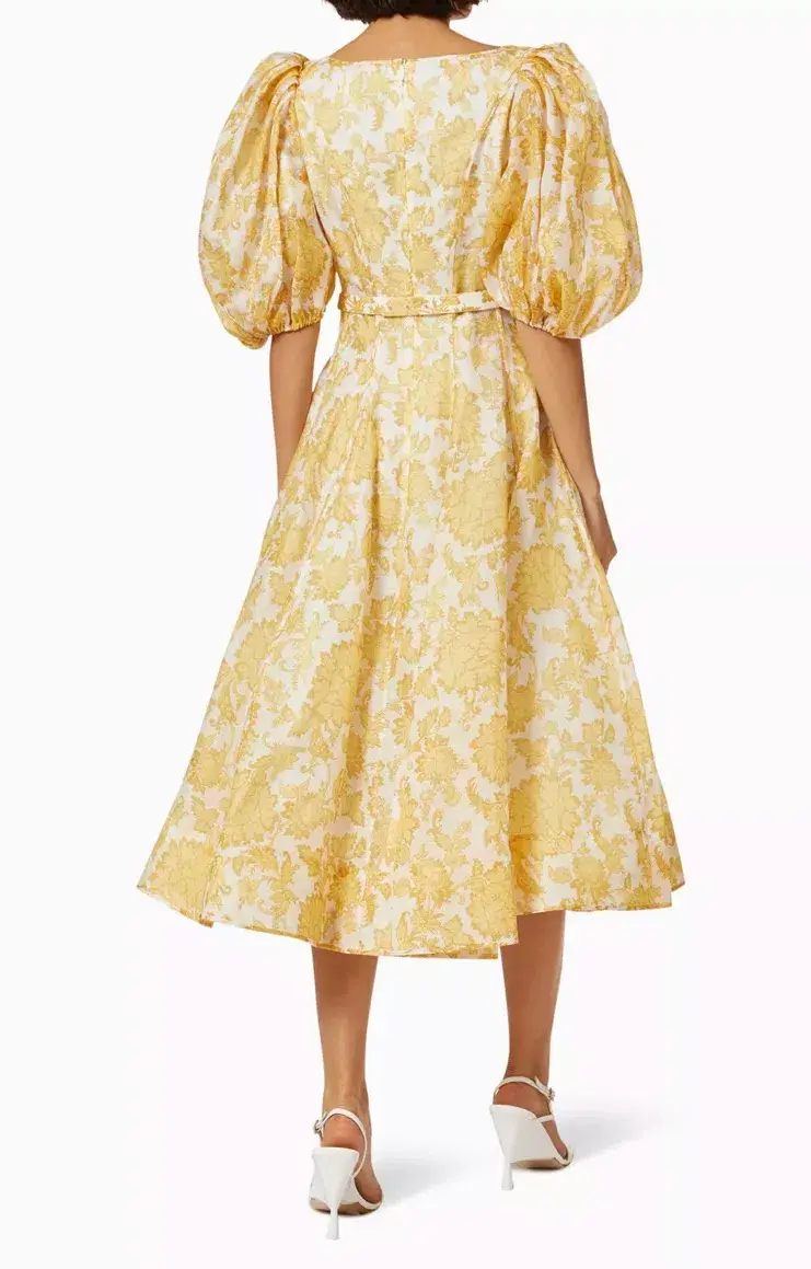 Zimmermann Postcard Puff Sleeve Midi Dress Size 1 /Au 10  - Image 2