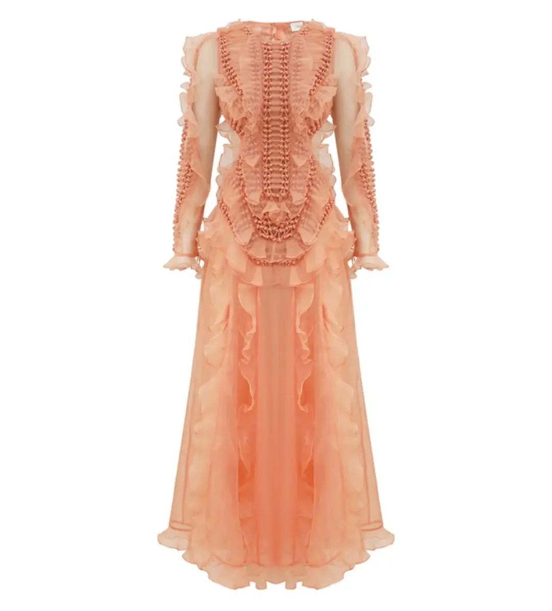 Zimmermann Balance Braided Maxi Dress in Peach Size 6 for rent on The Volte - main image