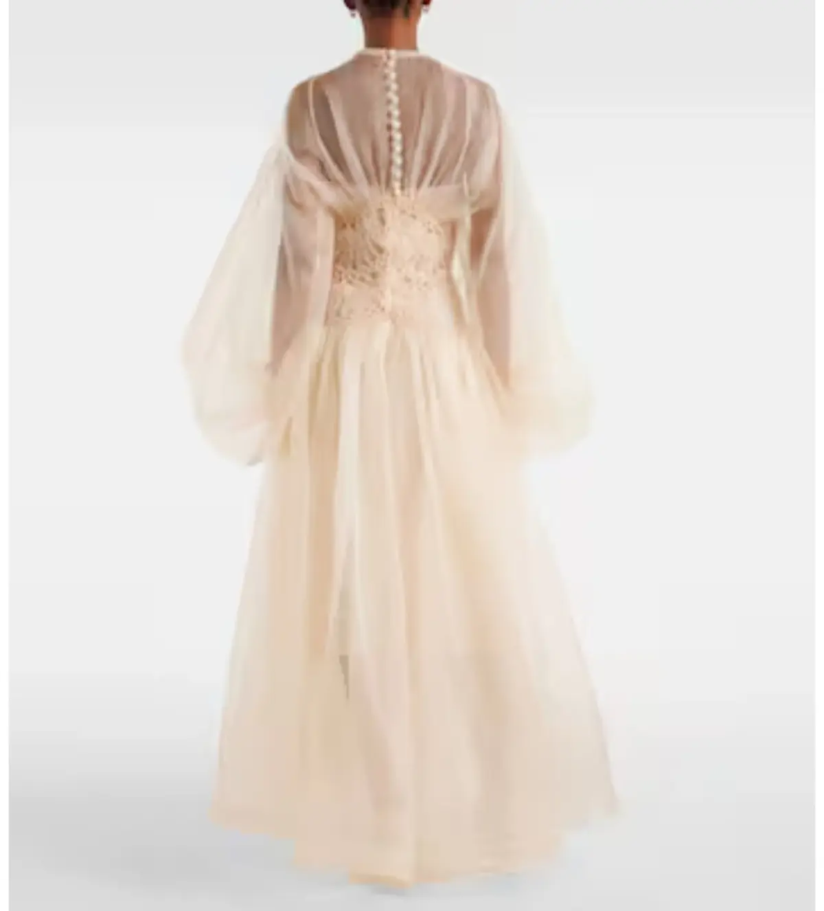 Zimmermann Illuminate Macrame Gown Maxi in Cream Size AU 6 - Image 2
