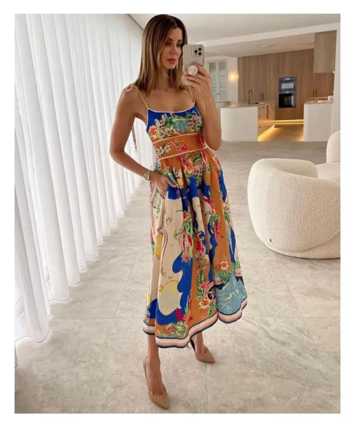 Zimmermann Alight Picnic Midi Dress Print Size 3 / AU 14 - Image 2