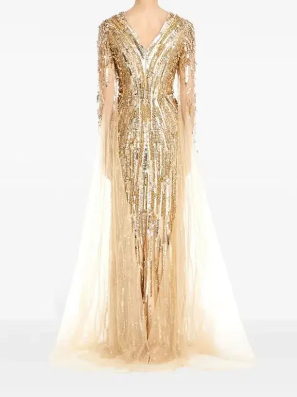 Jenny Packham Planalto Sequin Embellished Maxi Gown Size AU 16 - Image 2