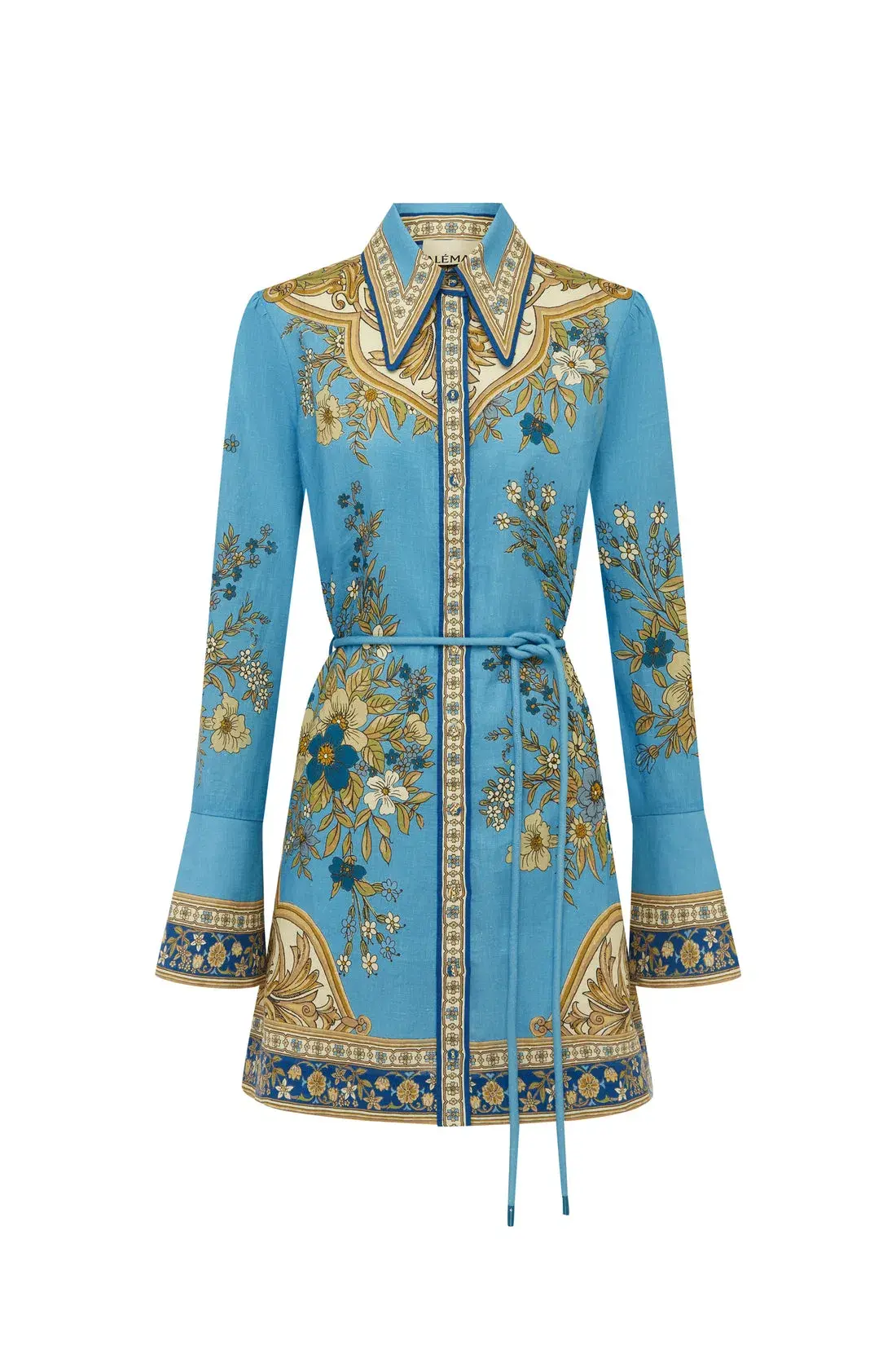 Alemais Cassie Mini Dress Blue Multi Size 8 - Image 5