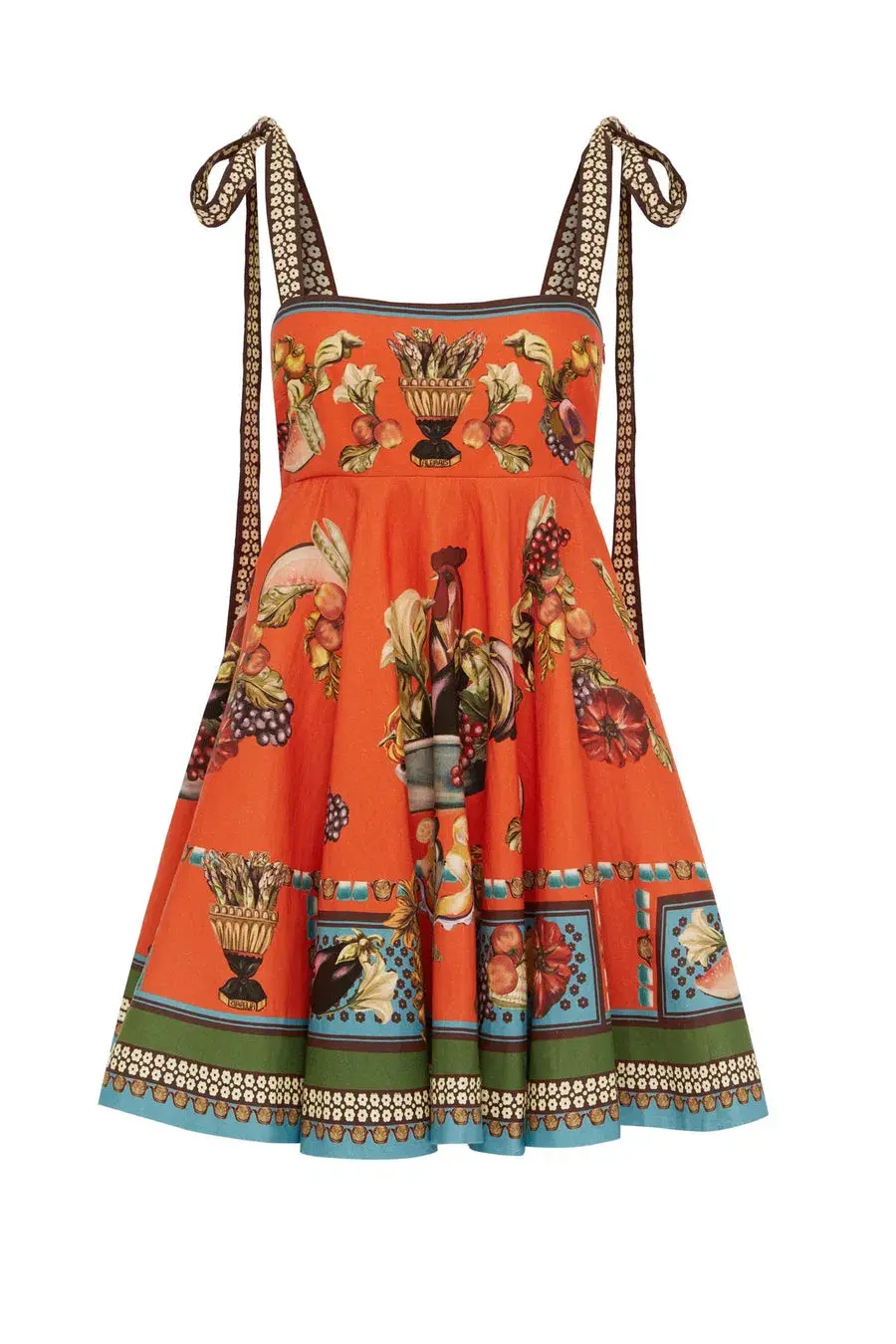 Alemais Rocco Sundress Mini Dress in Orange Multi Size AU 8 - Image 4