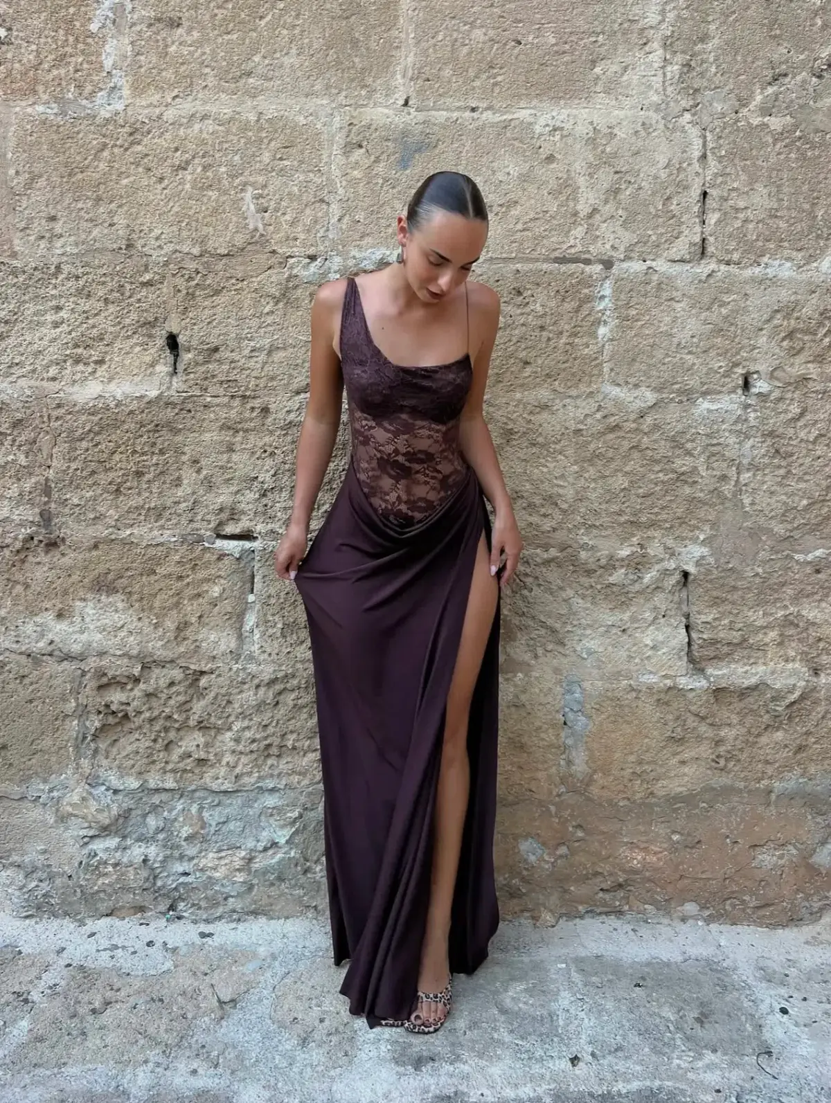 Natalie Rolt Sloane Dress Maxi Espresso Size AU 6 - Image 2