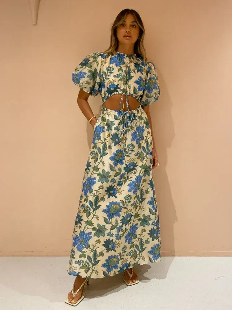 Sir the Label Celia Puff Sleeve Midi Dress Floral Size 1 / Size AU 8 - Image 4