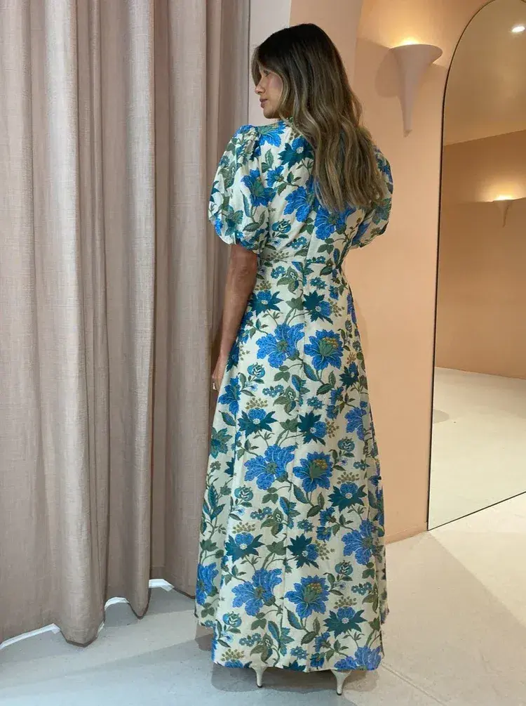 Sir the Label Celia Puff Sleeve Midi Dress Floral Size 1 / Size AU 8 - Image 5
