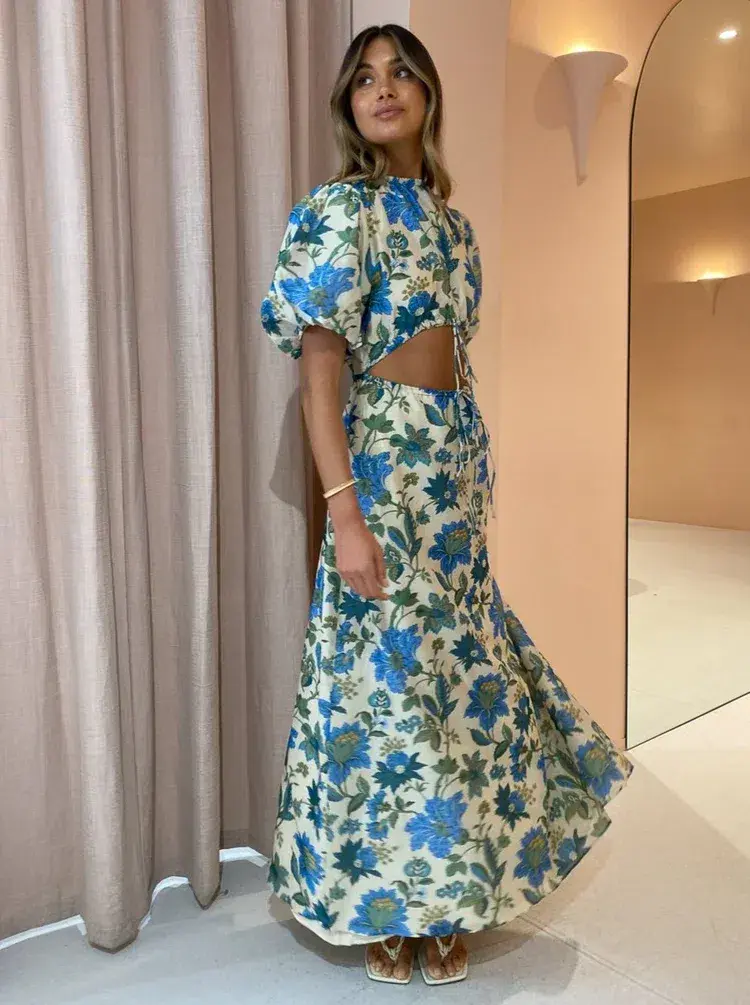 Sir the Label Celia Puff Sleeve Midi Dress Floral Size 1 / Size AU 8 - Image 2