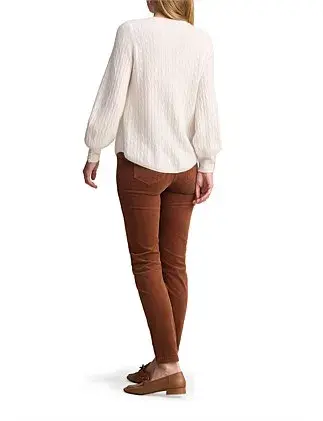 Blue Illusion Cashmere Blouson Sleeve Jumper Cream Size 20/3XL for rent on The Volte - main image