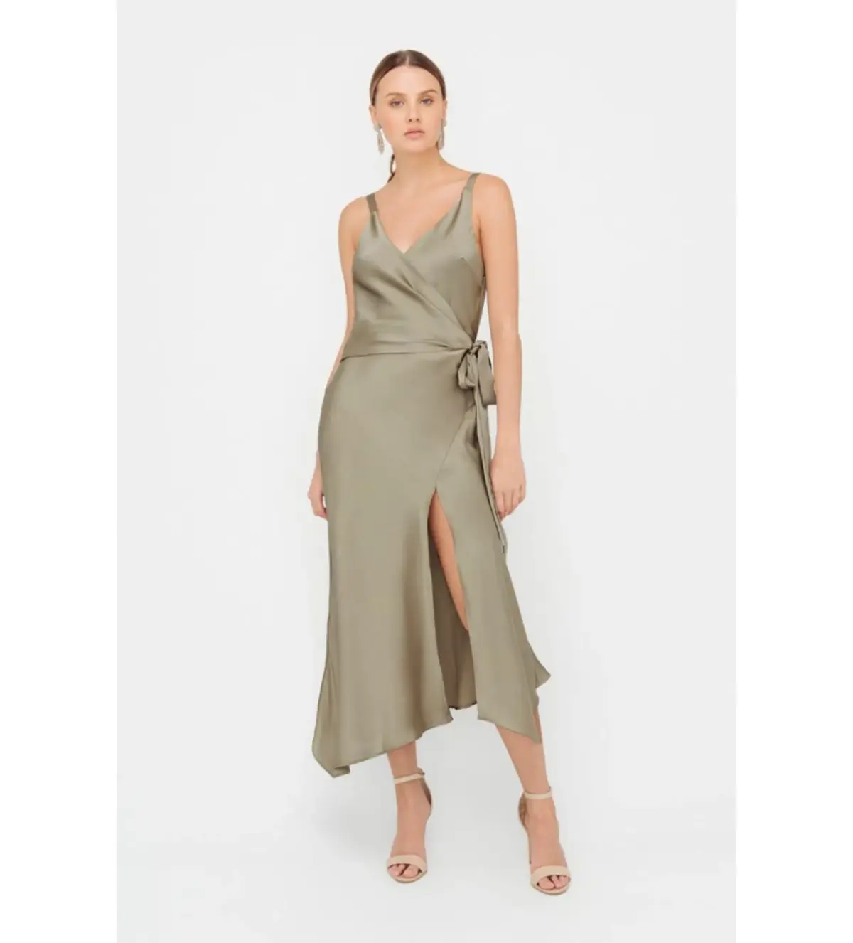 Sheike Glamour Midi Dress Sage Size AU 14 - Image 1