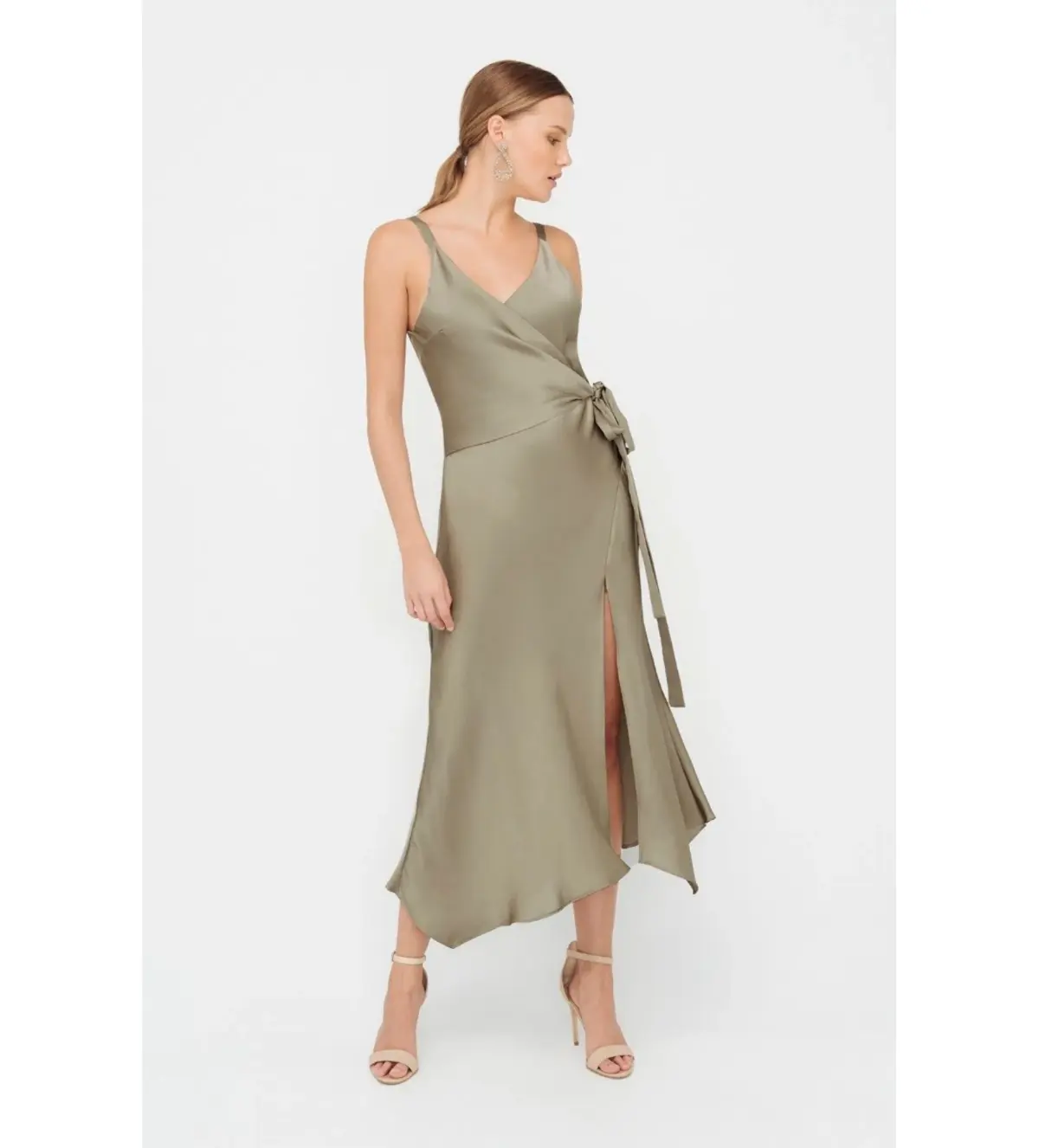 Sheike Glamour Midi Dress Sage Size AU 14 - Image 2
