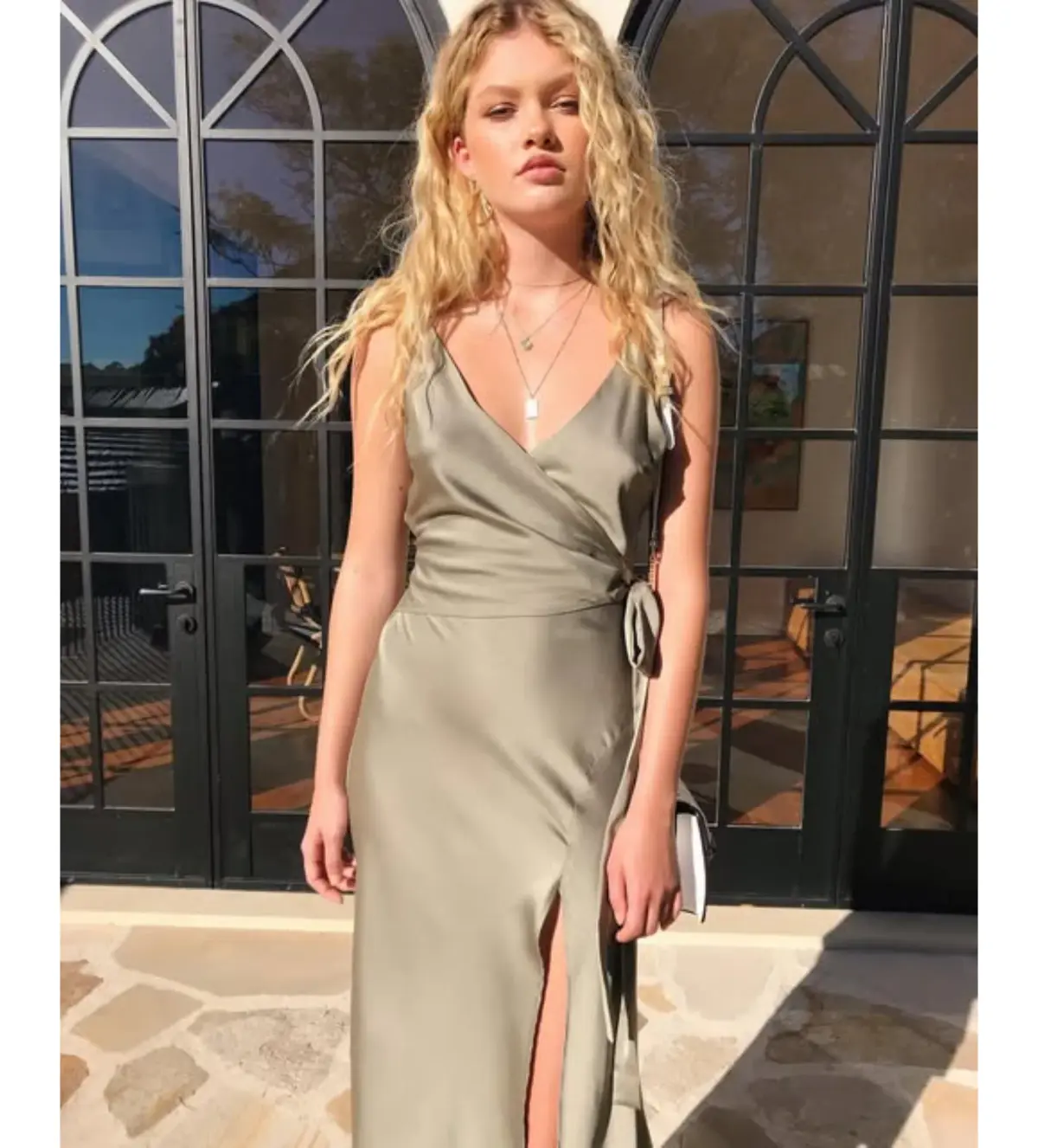 Sheike Glamour Midi Dress Sage Size AU 14 - Image 3