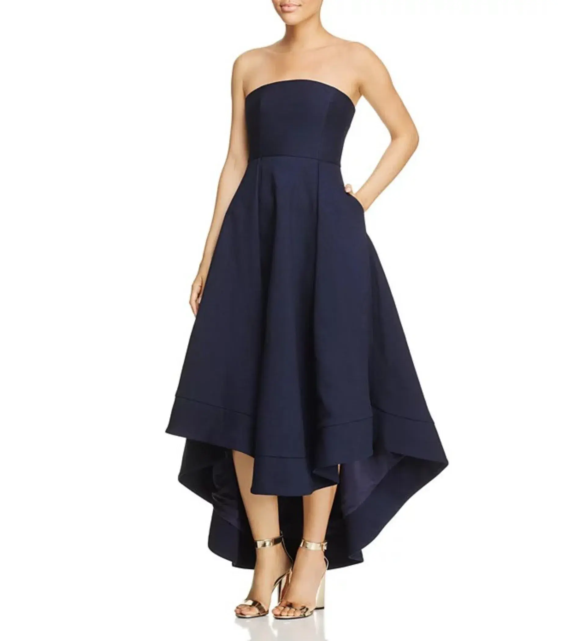C/MEO Collective We Woke Up Strapless High-Low Midi Dress Navy Size XS AU 6 - Image 1