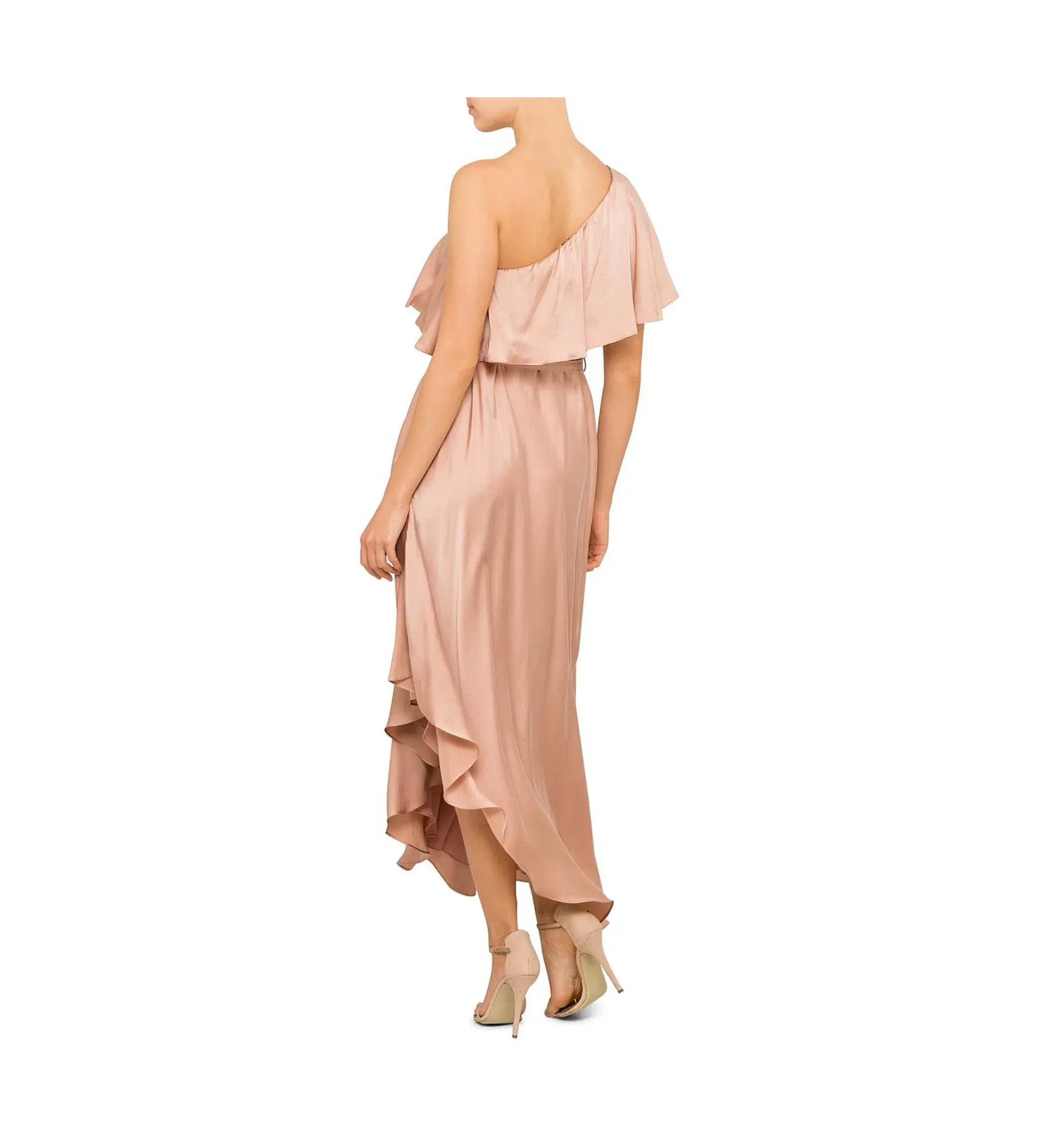 Zimmermann Sueded One Shoulder Midi Dress Beige Size 2 AU 12 - Image 5