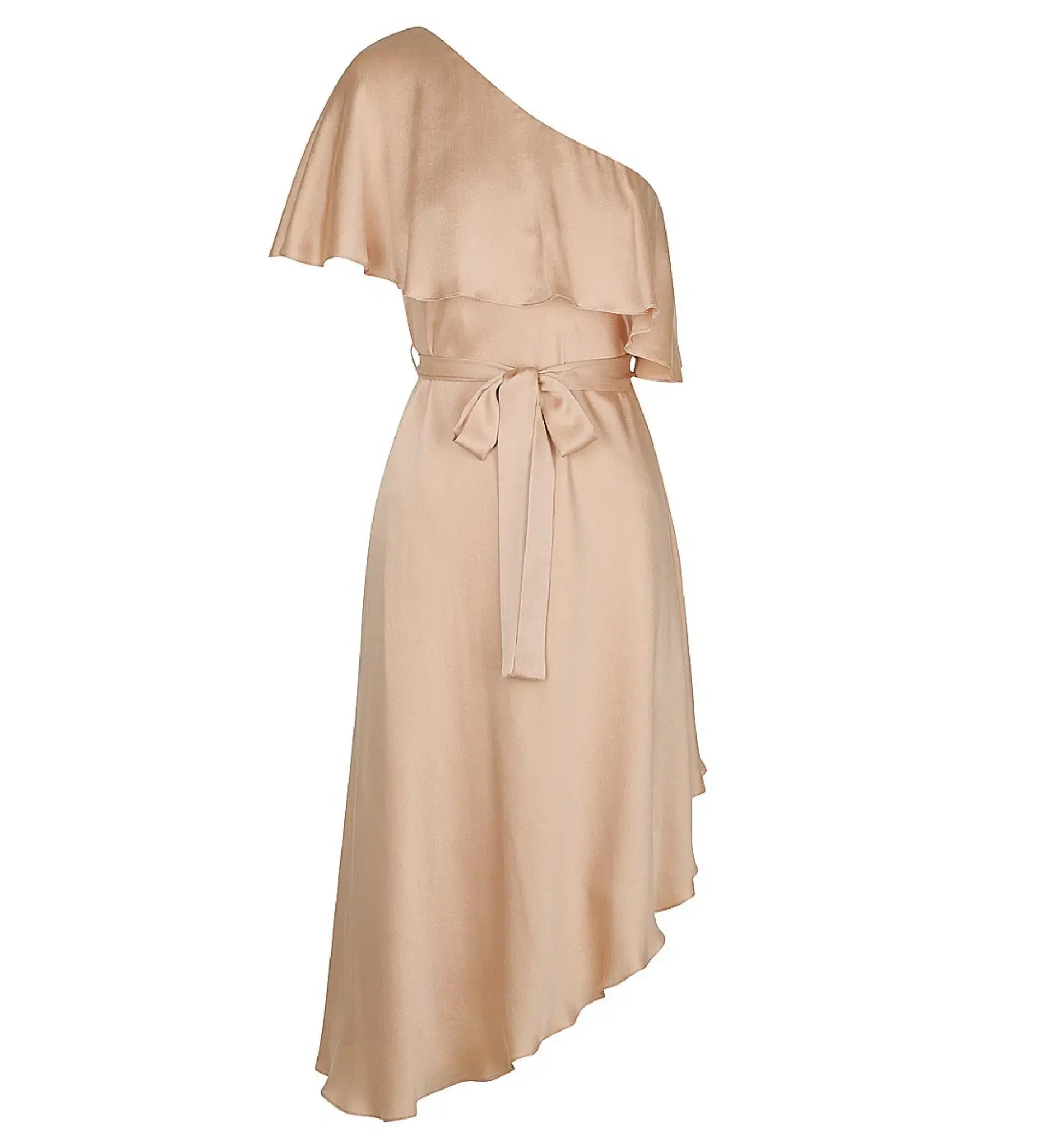 Zimmermann Sueded One Shoulder Midi Dress Beige Size 2 AU 12 - Image 7