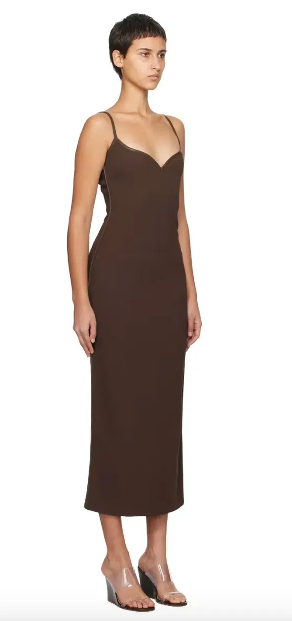 Paris Georgia Brown Heart Midi Dress Size AU 8 - Image 1